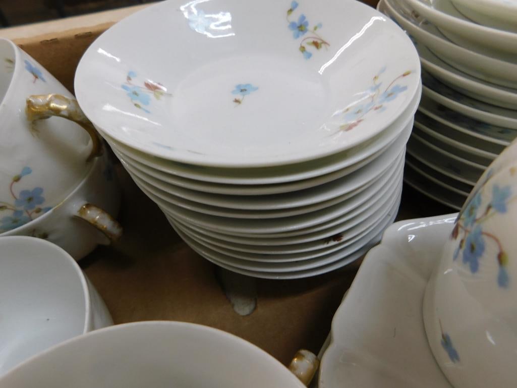 50 Piece Haviland Limoges China Set - Not Complete - Blue Flowers - 9