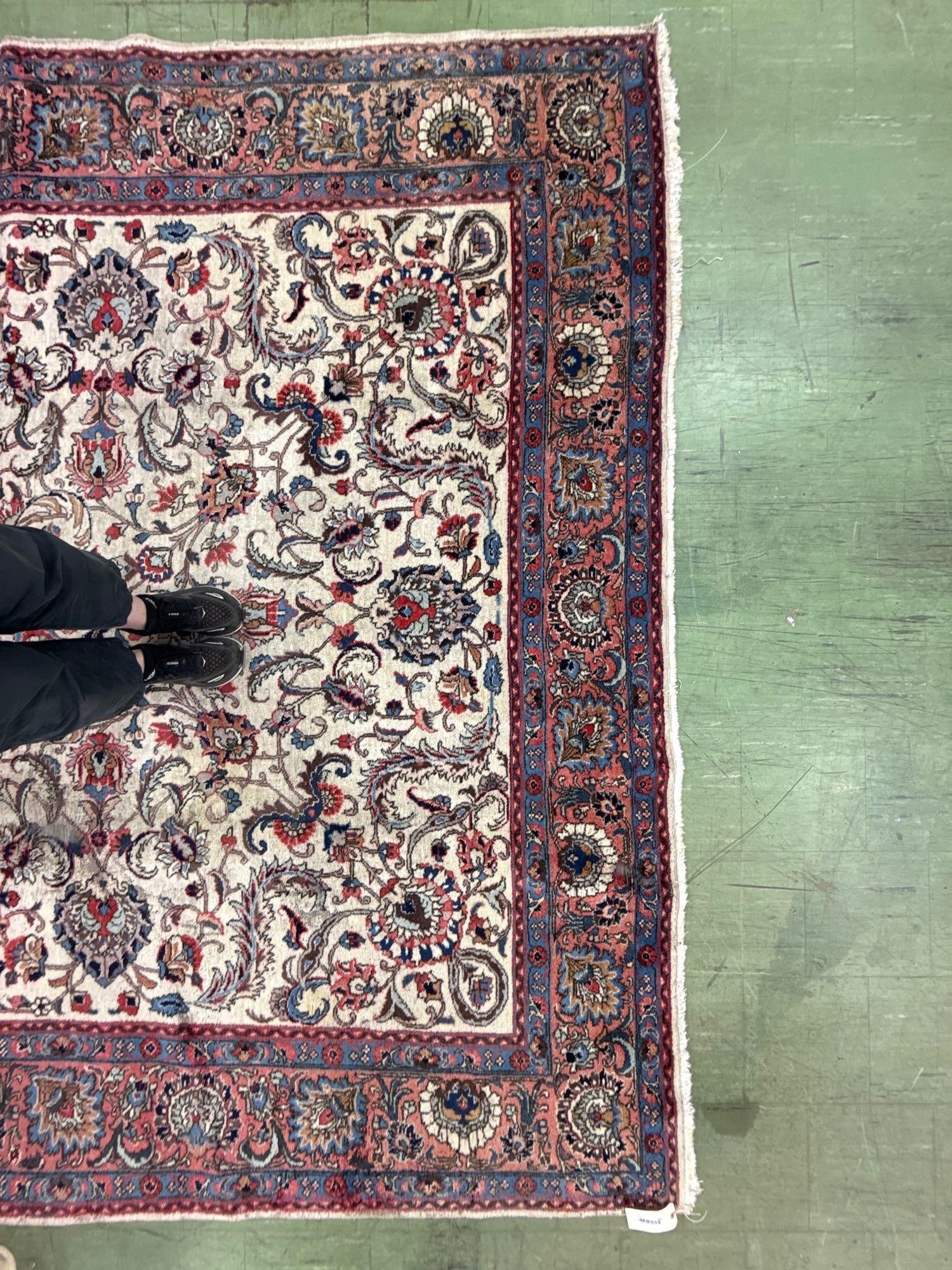 Room size Antique Persian wool rug 13'4" x 9'8" - 3