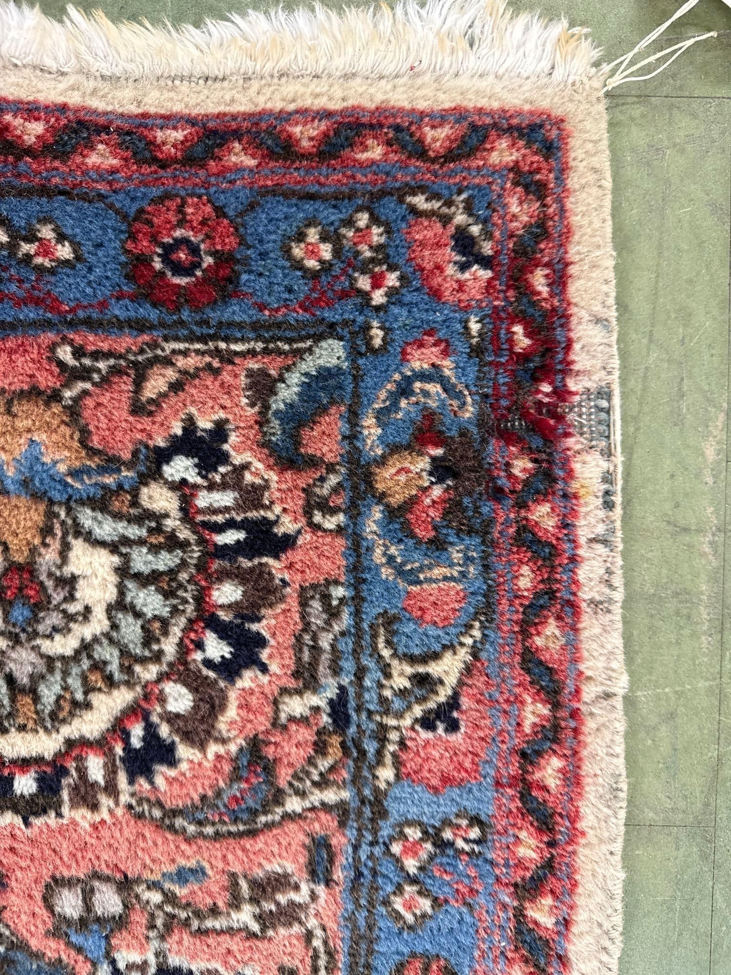 Room size Antique Persian wool rug 13'4" x 9'8" - 7