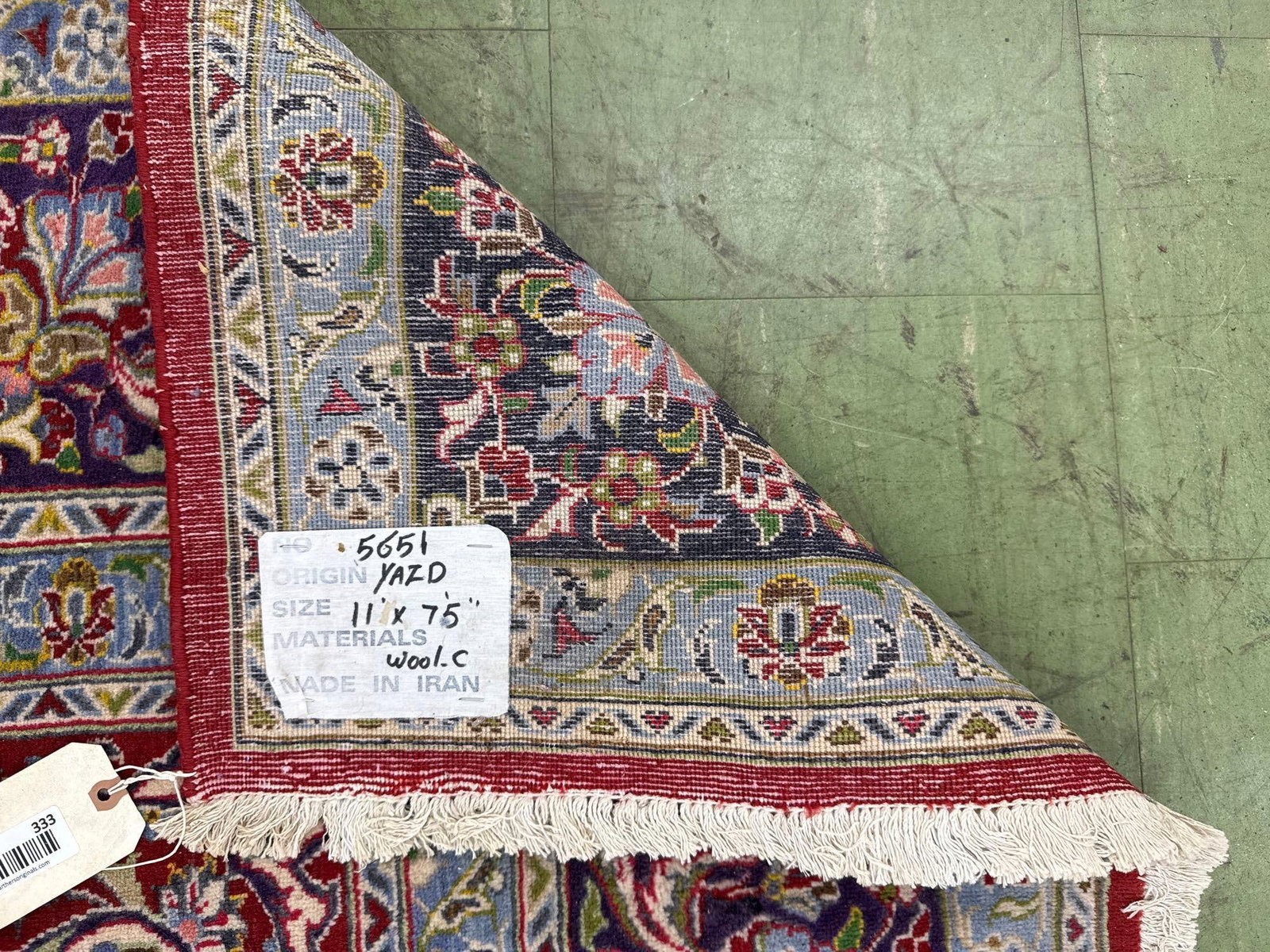 Room size Persian wool rug - 11' x 7'5" - 5