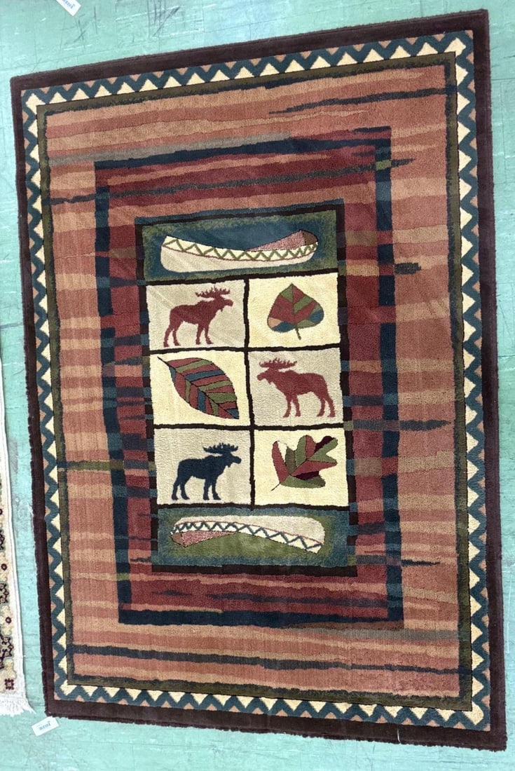 Area floor rug: 53 by 76 100% OLIFINE pile rug, made in Saudi Arabia