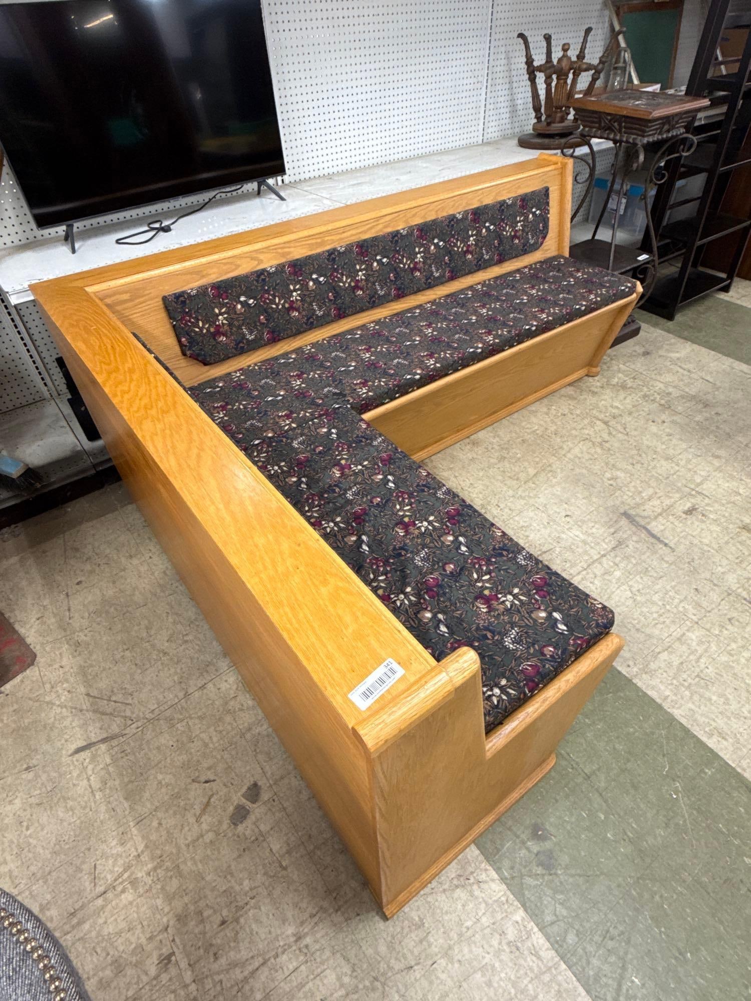 Corner Oak bench with storage - 2