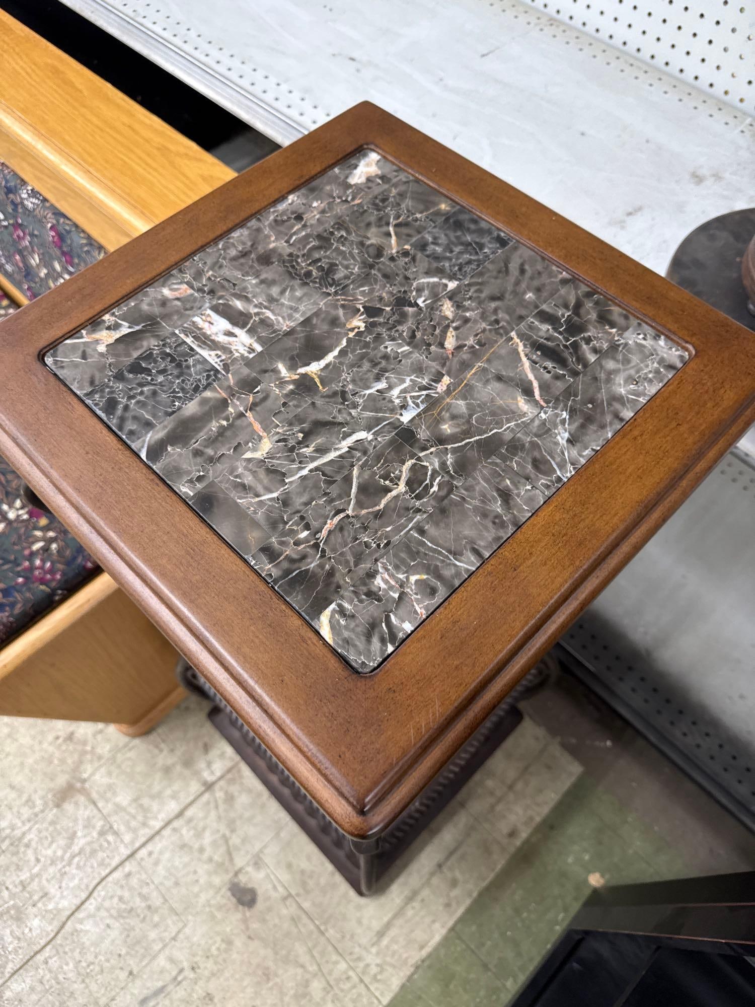 Metal plant stand with mosaic top - 2