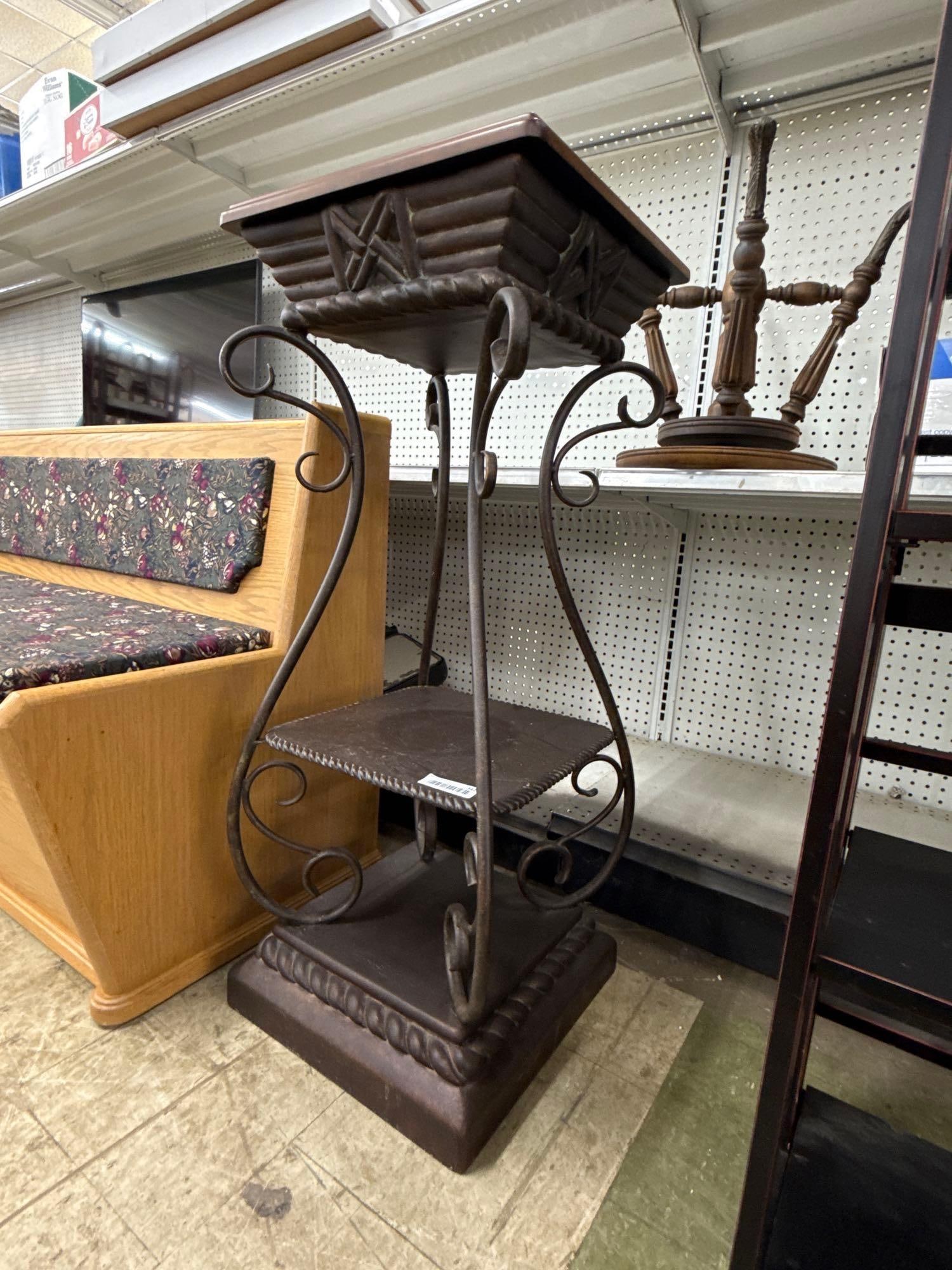 Metal plant stand with mosaic top - 3
