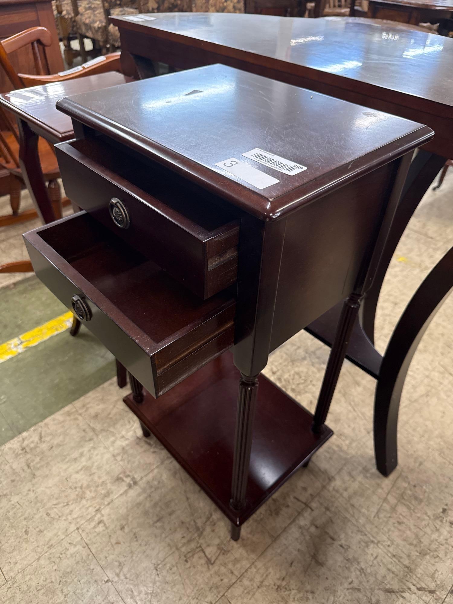 mahogany two-drawer side Table - 2