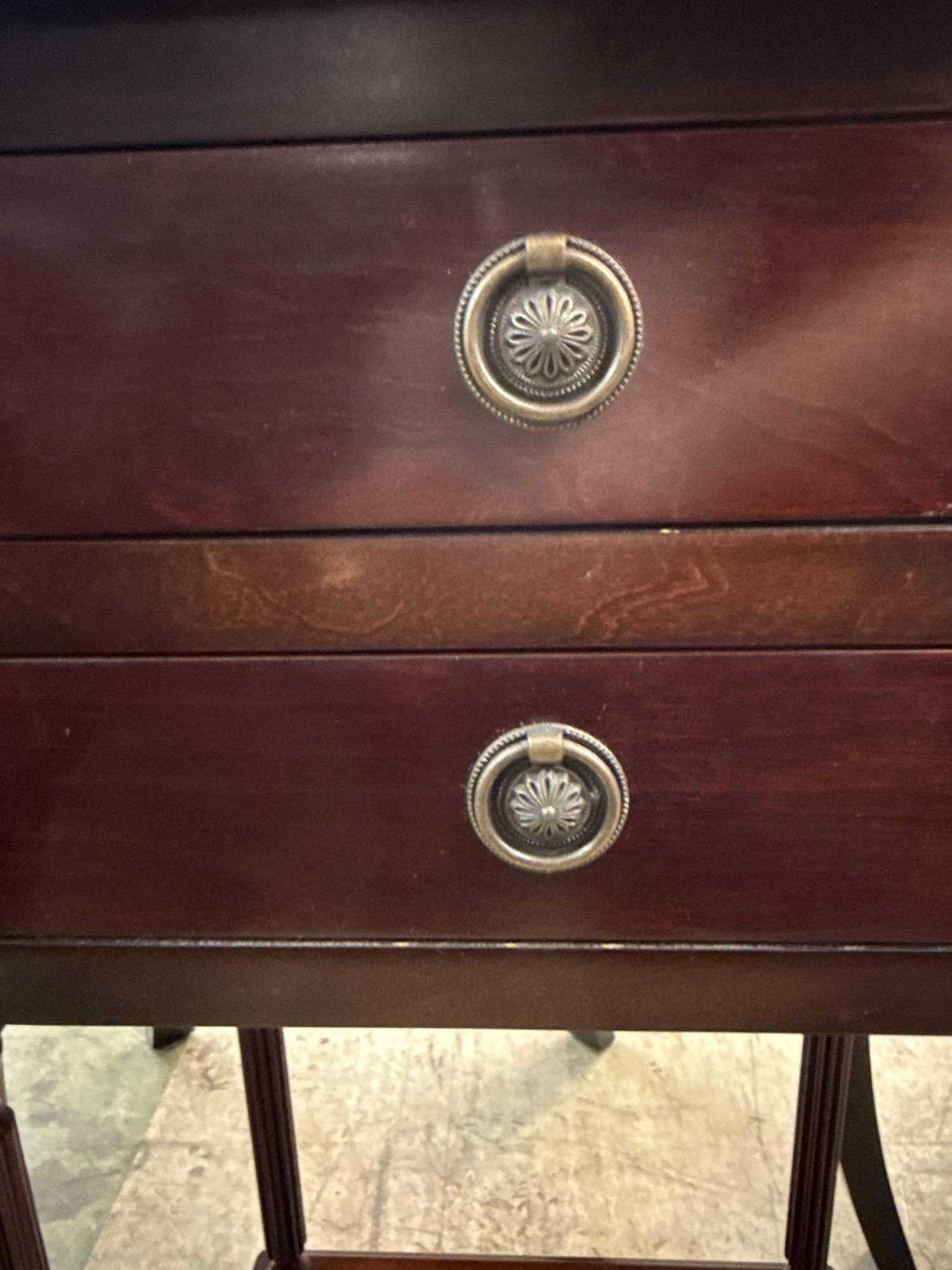 mahogany two-drawer side Table - 3
