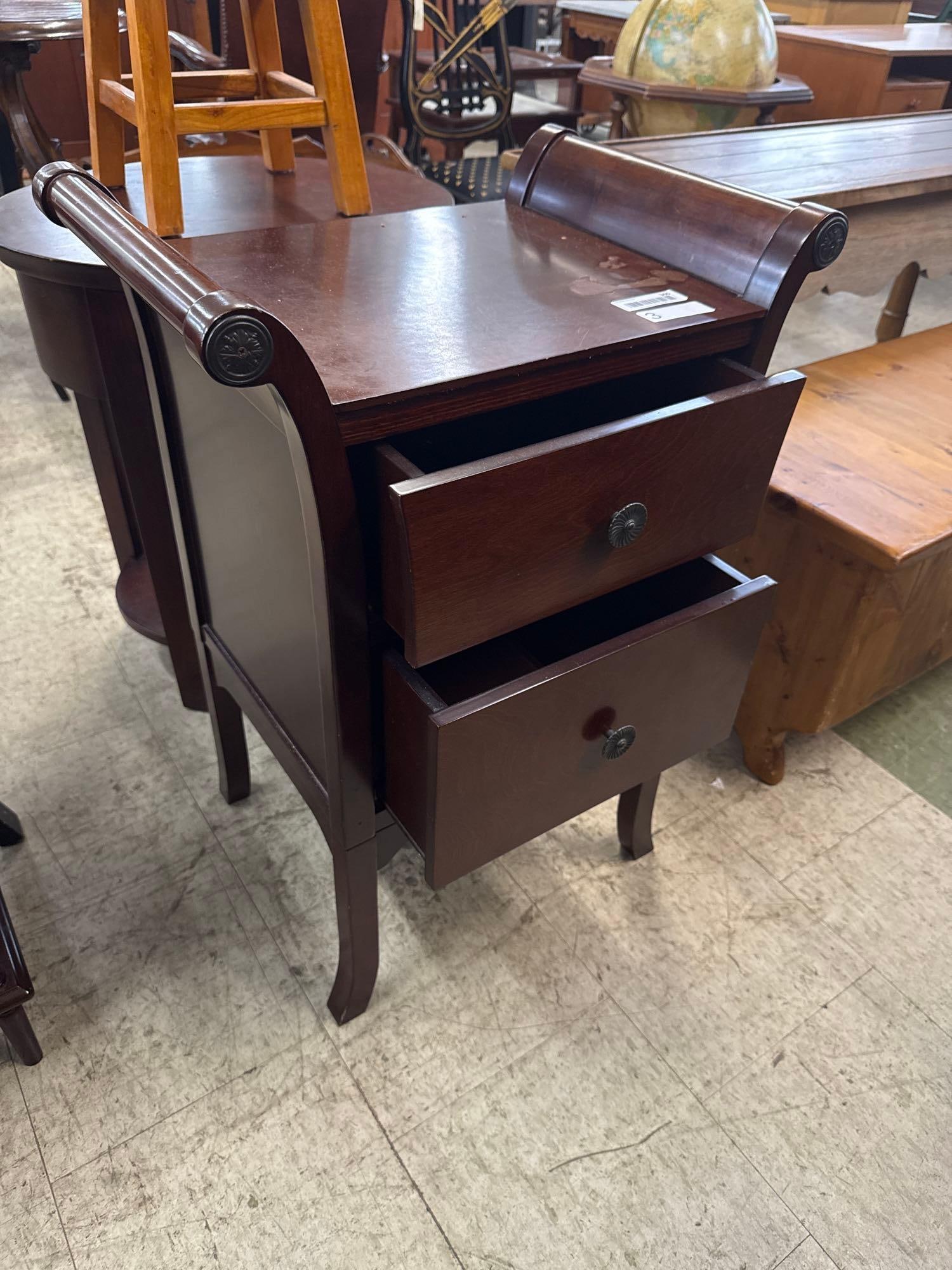 two drawer wooden table - 2