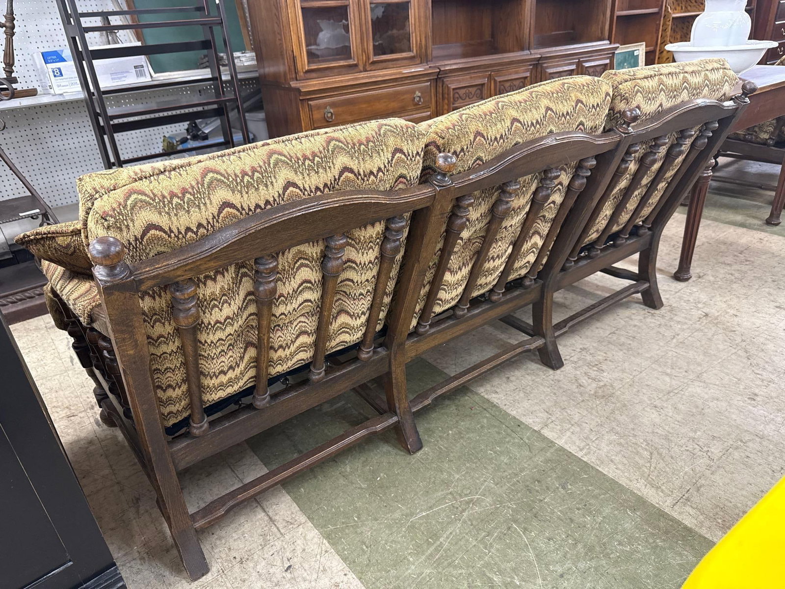 1970s carved wooden sofa - 5
