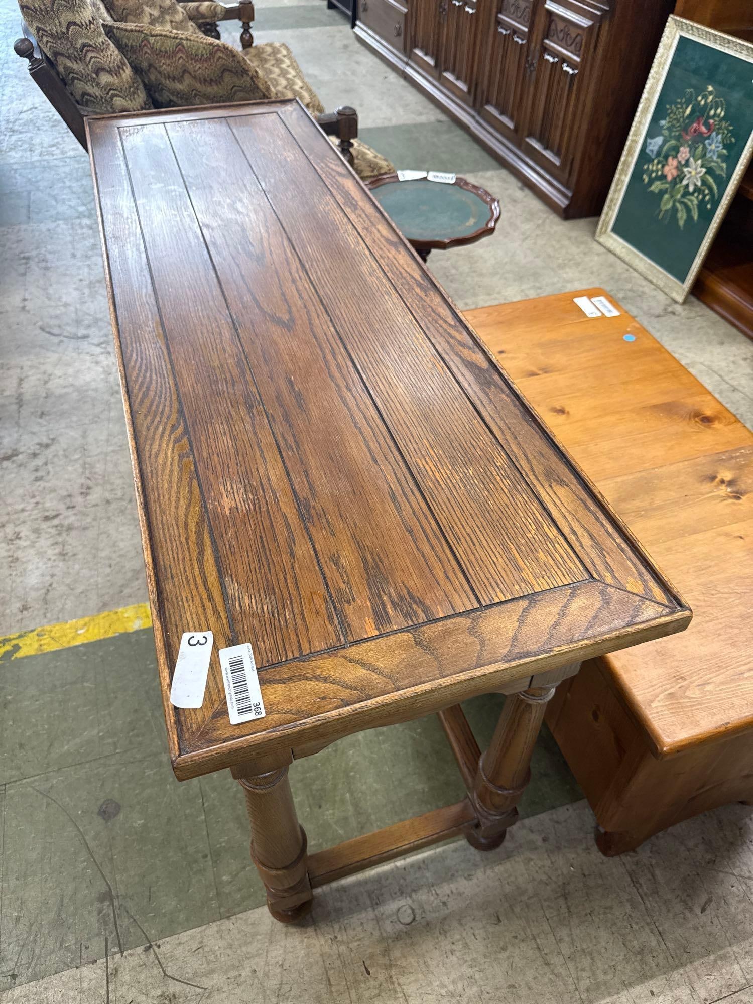 Oak living room table with three drawers - 3
