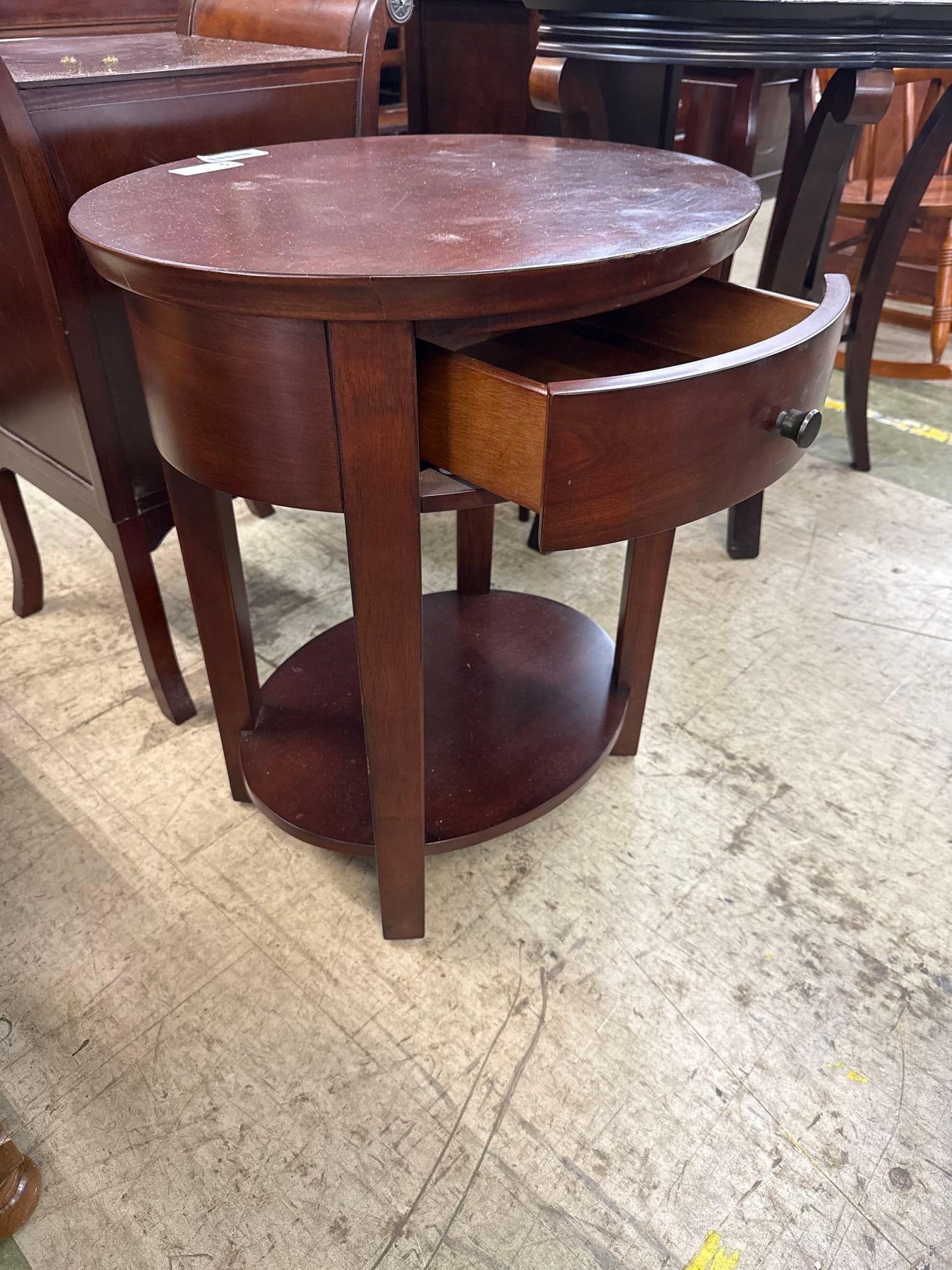 mahogany oval side table - 2