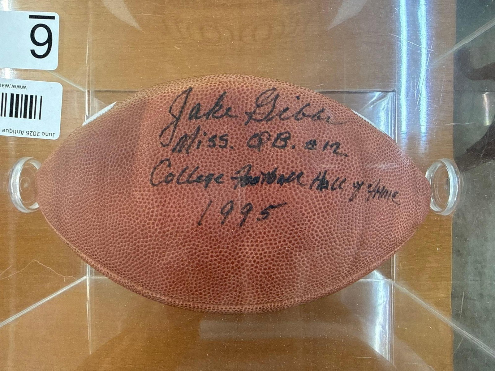 vintage signed Jake Gibbs football - 2