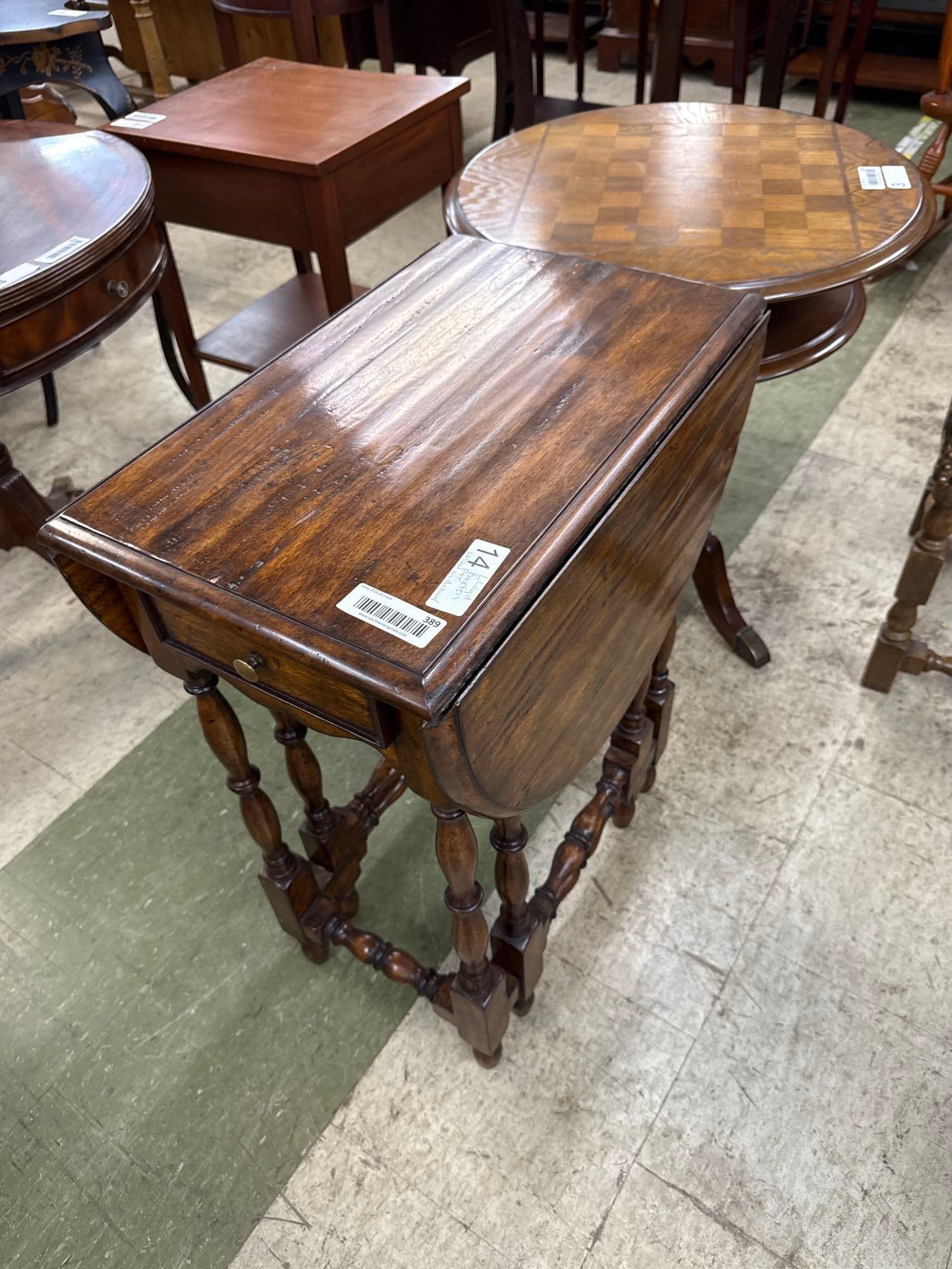 oval double gate leg Lloyd Buxton side table - 6