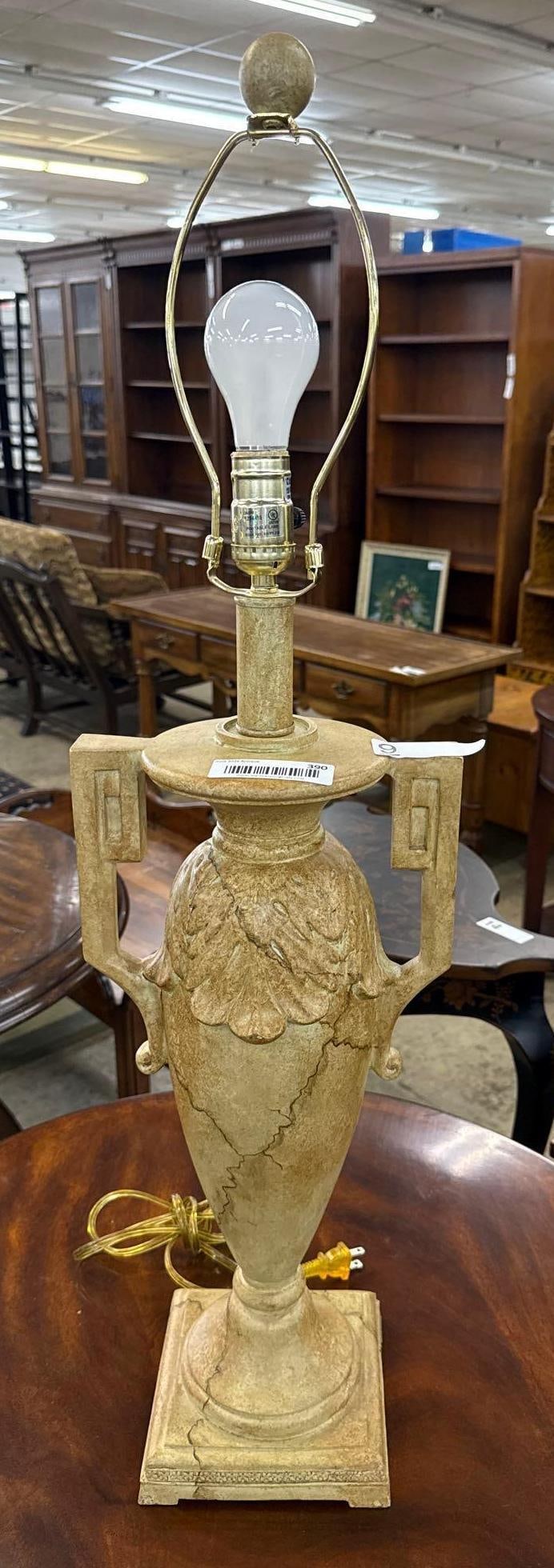 resin lamp by Berman: 34 inches tall