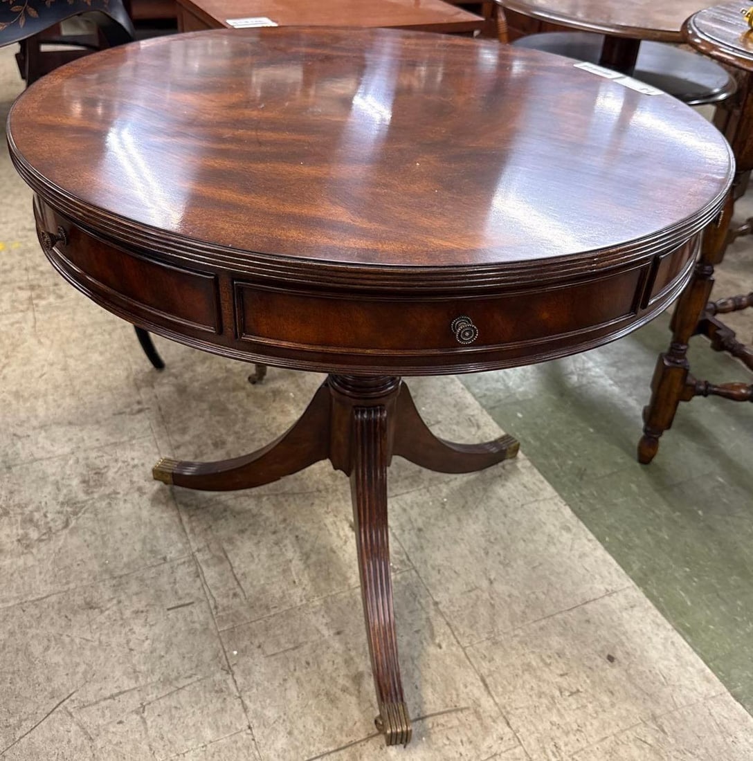 round three drawer table: 30 inches round 28 inches tall
