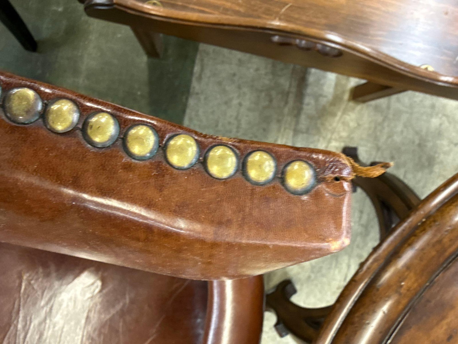 W.H. Gunlocke - Brown leather arm chair - 6
