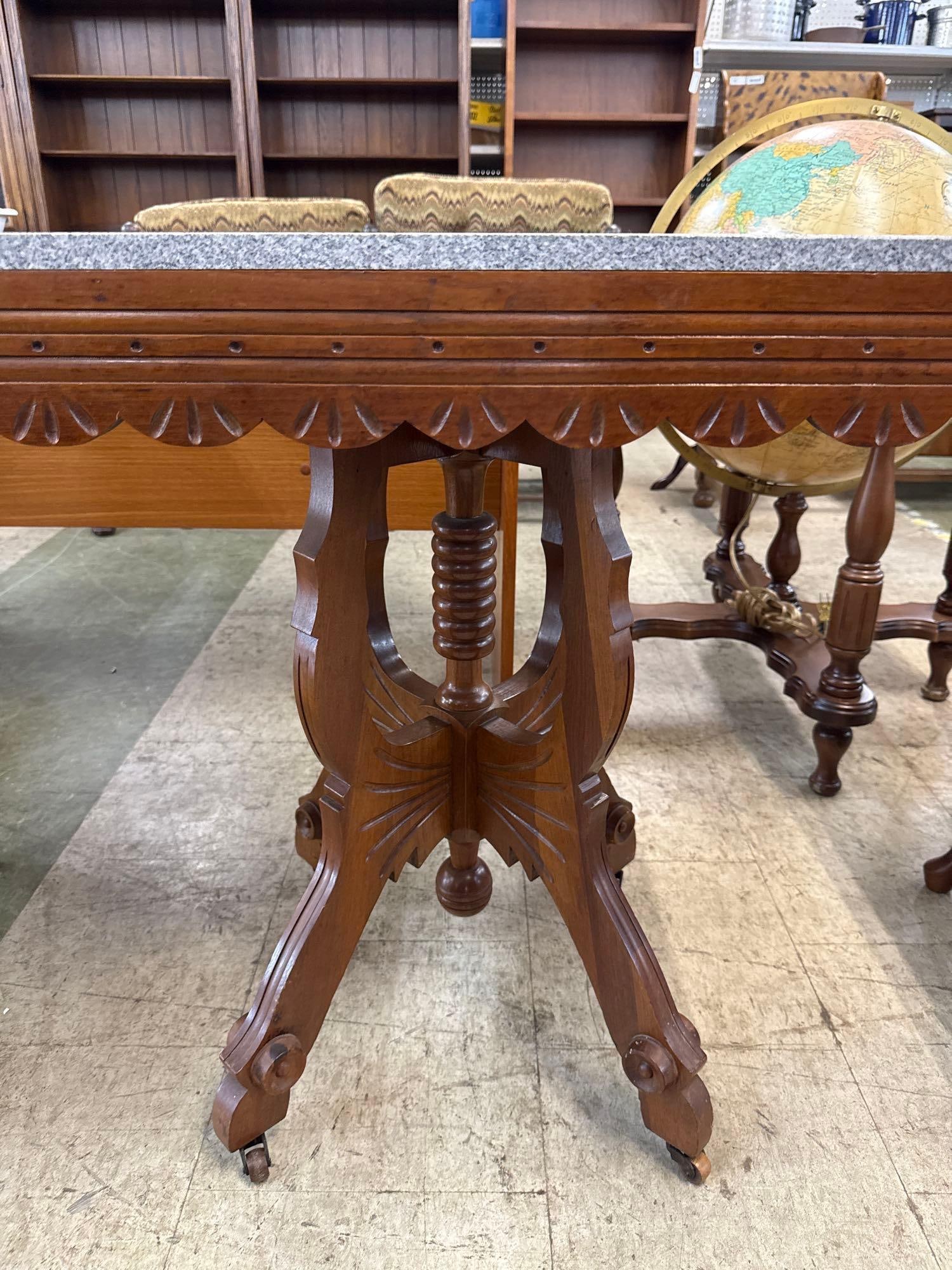 eastlake marble top table - 2