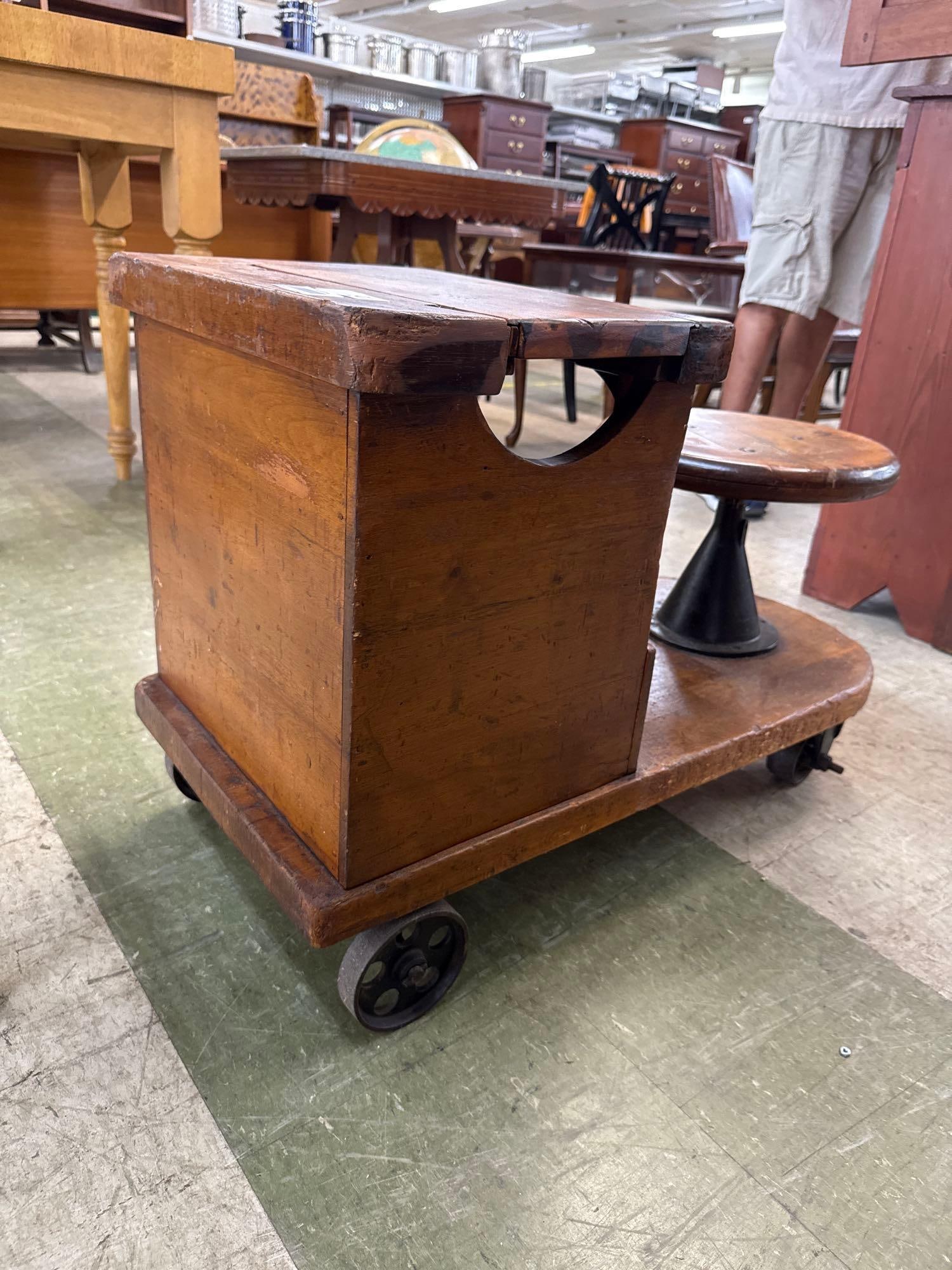 vintage workbench from textile mill - 4