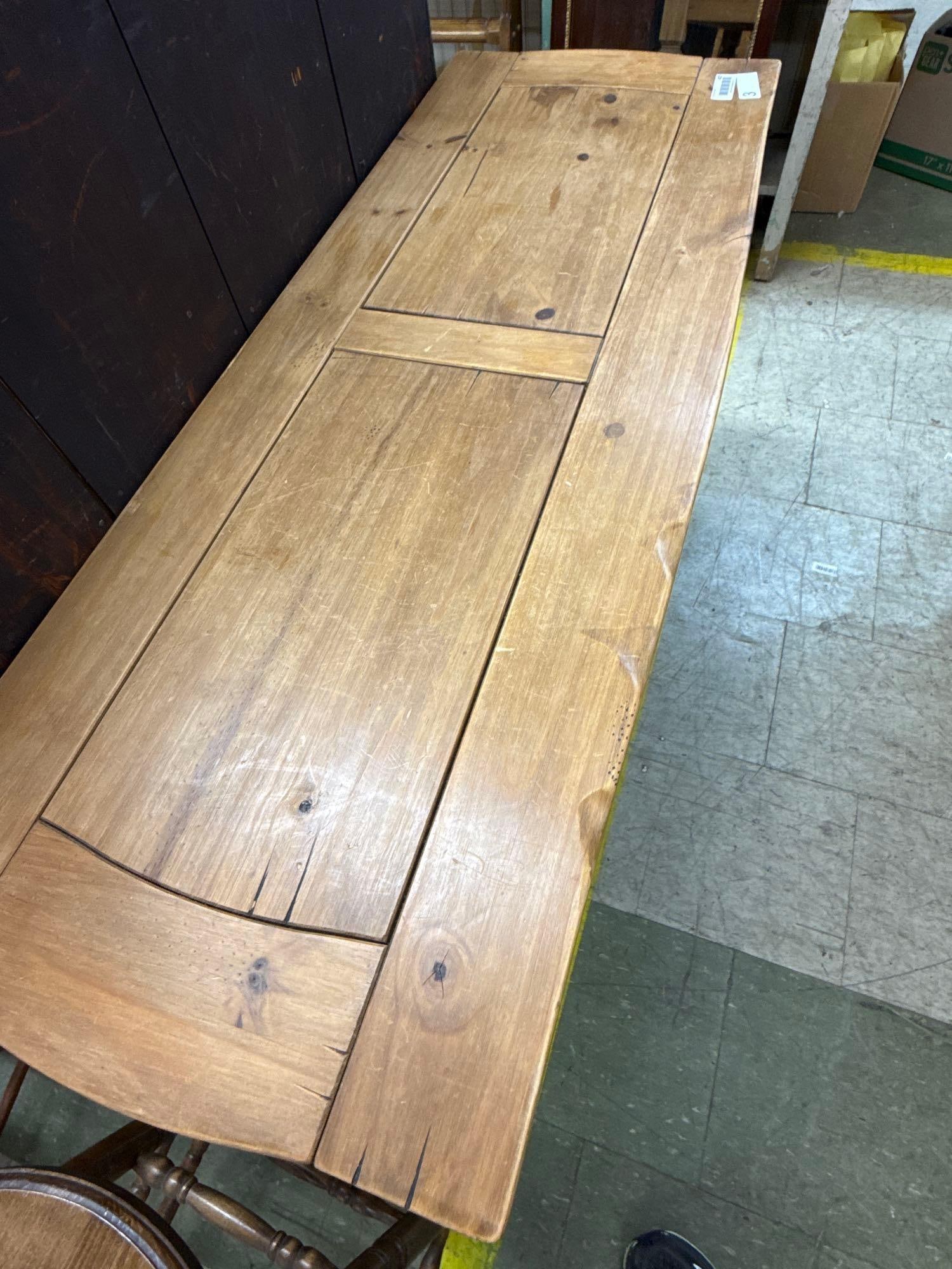 distressed pine sofa table - 5