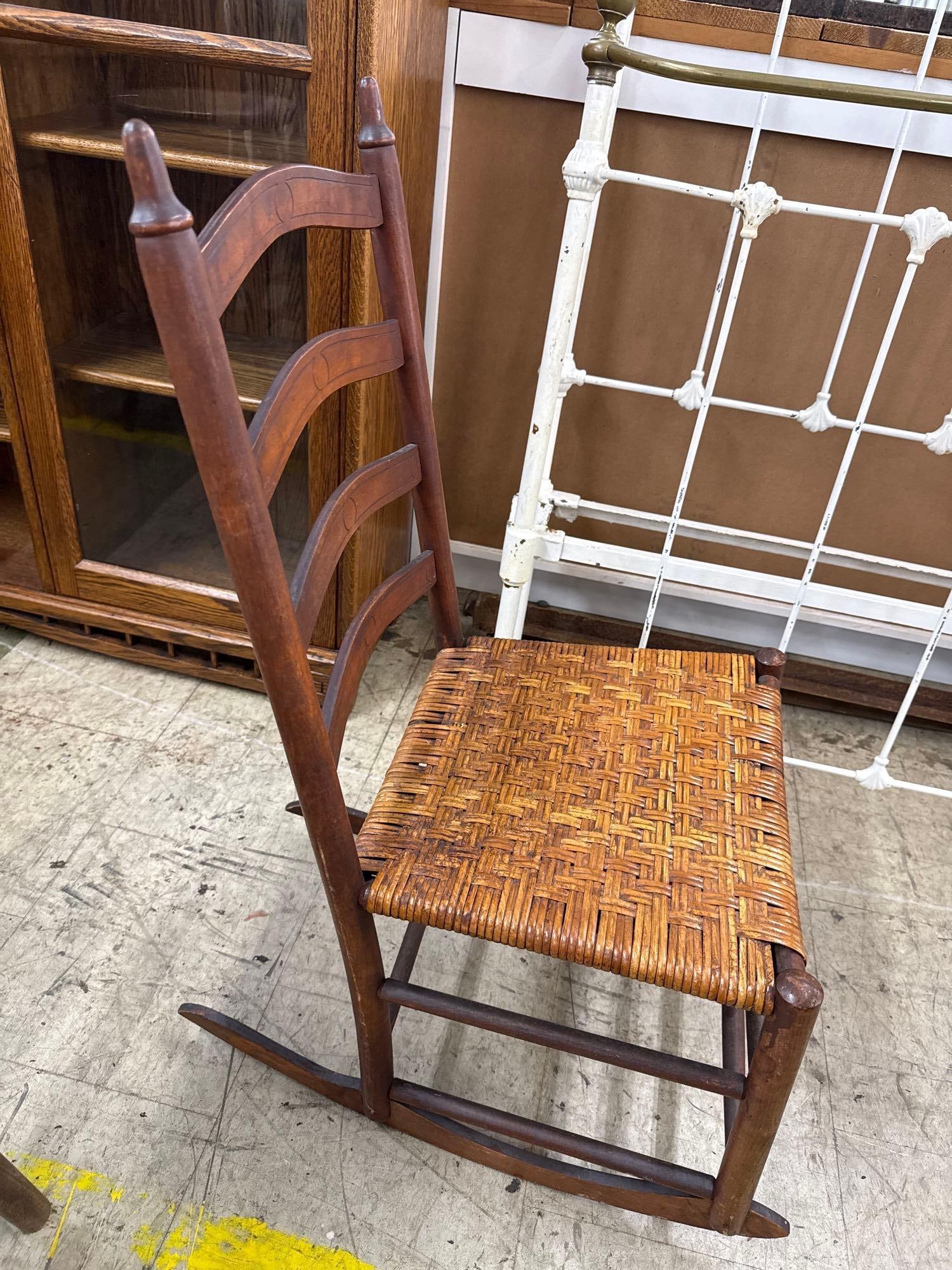 antique latter back rocking chair - 2