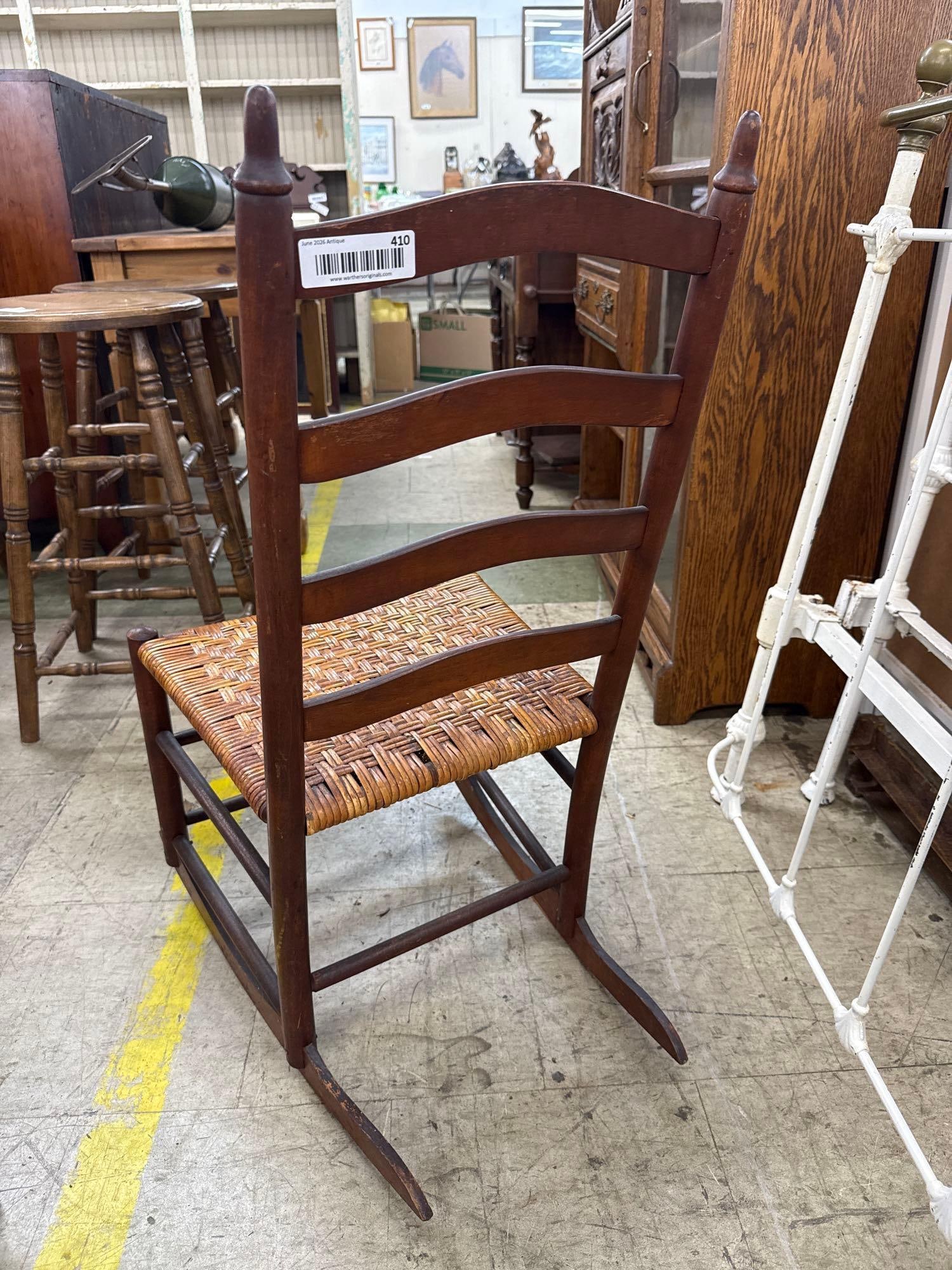antique latter back rocking chair - 5