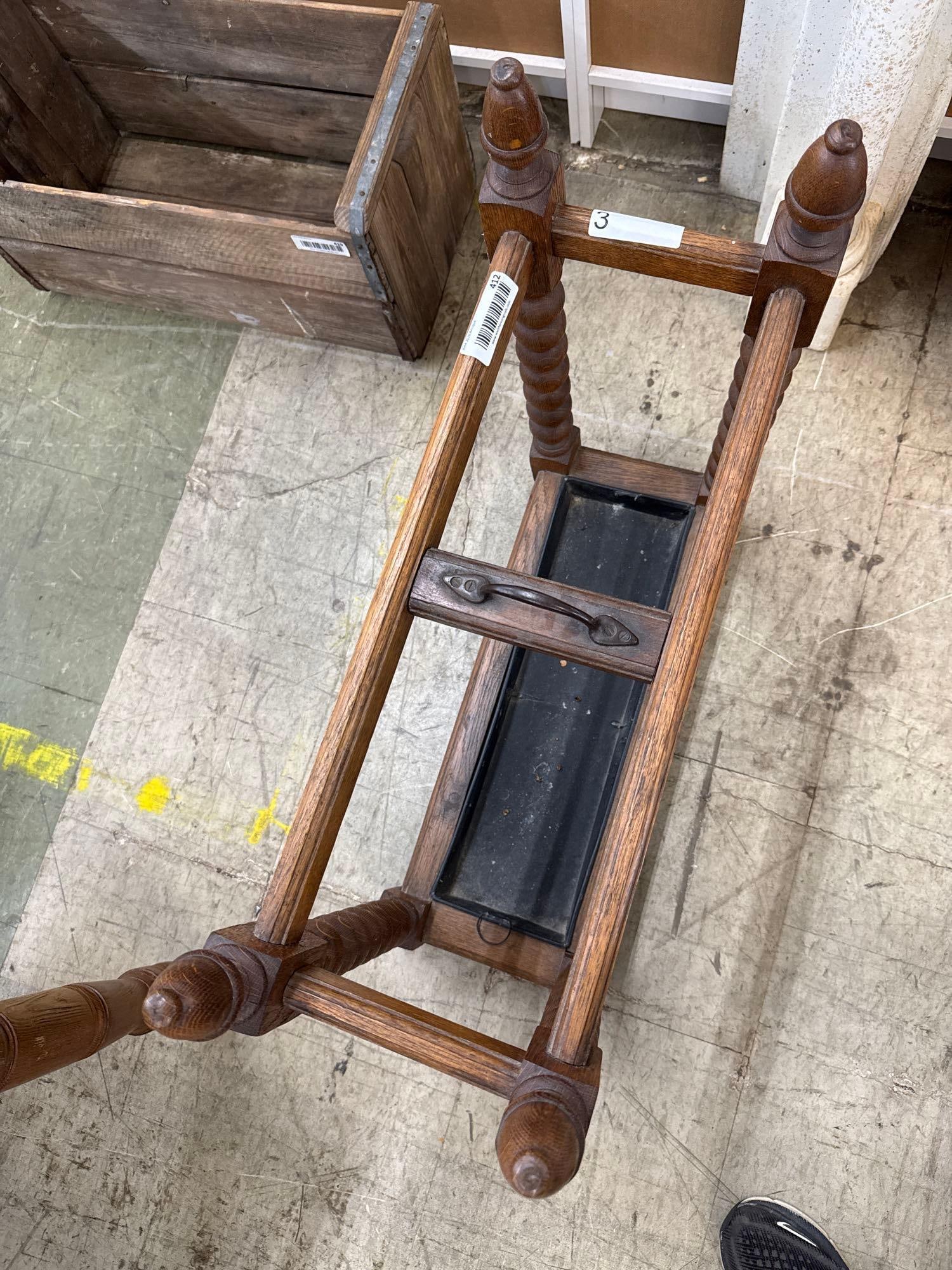 antique oak Cane/umbrella stand - 2