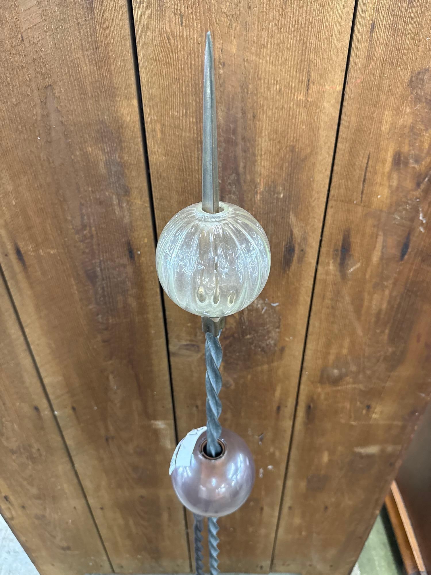 vintage lightning rod with two glass balls - 2