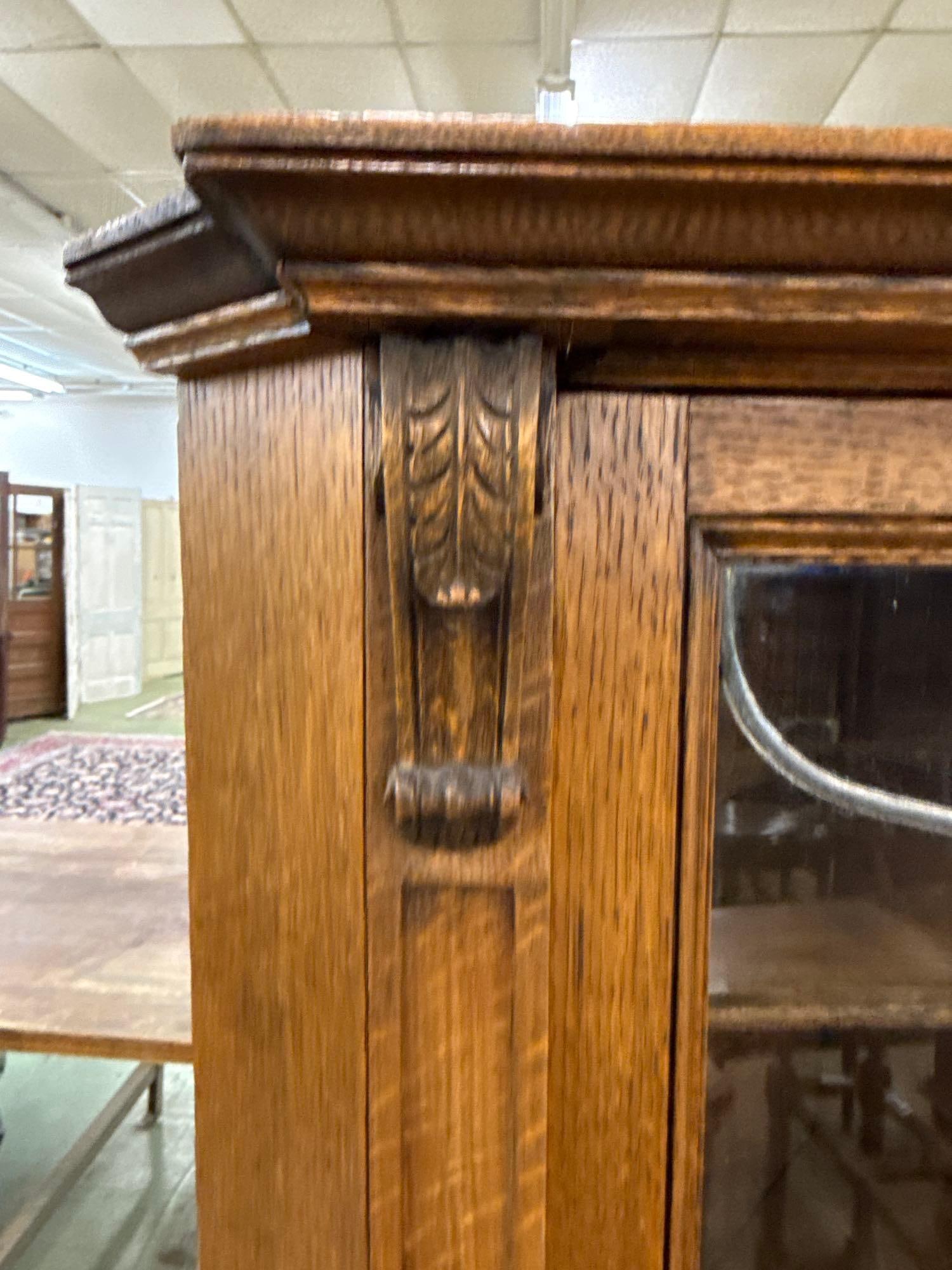 Victorian oak corner wall shelf - 2