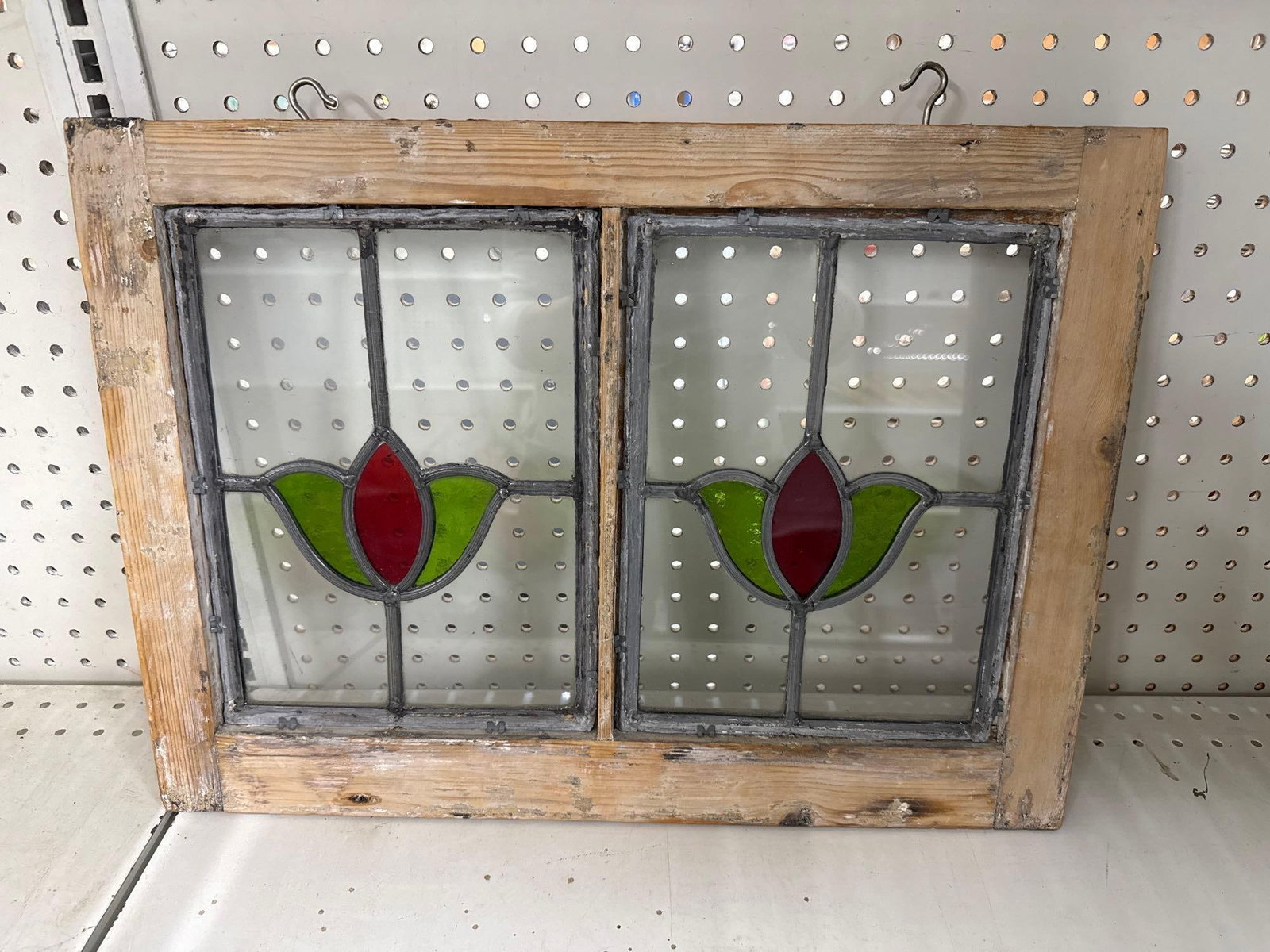 vintage leaded stained glass window panes - 3