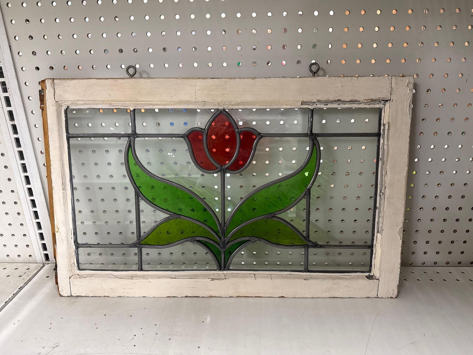 vintage leaded Stained glass frame - 2