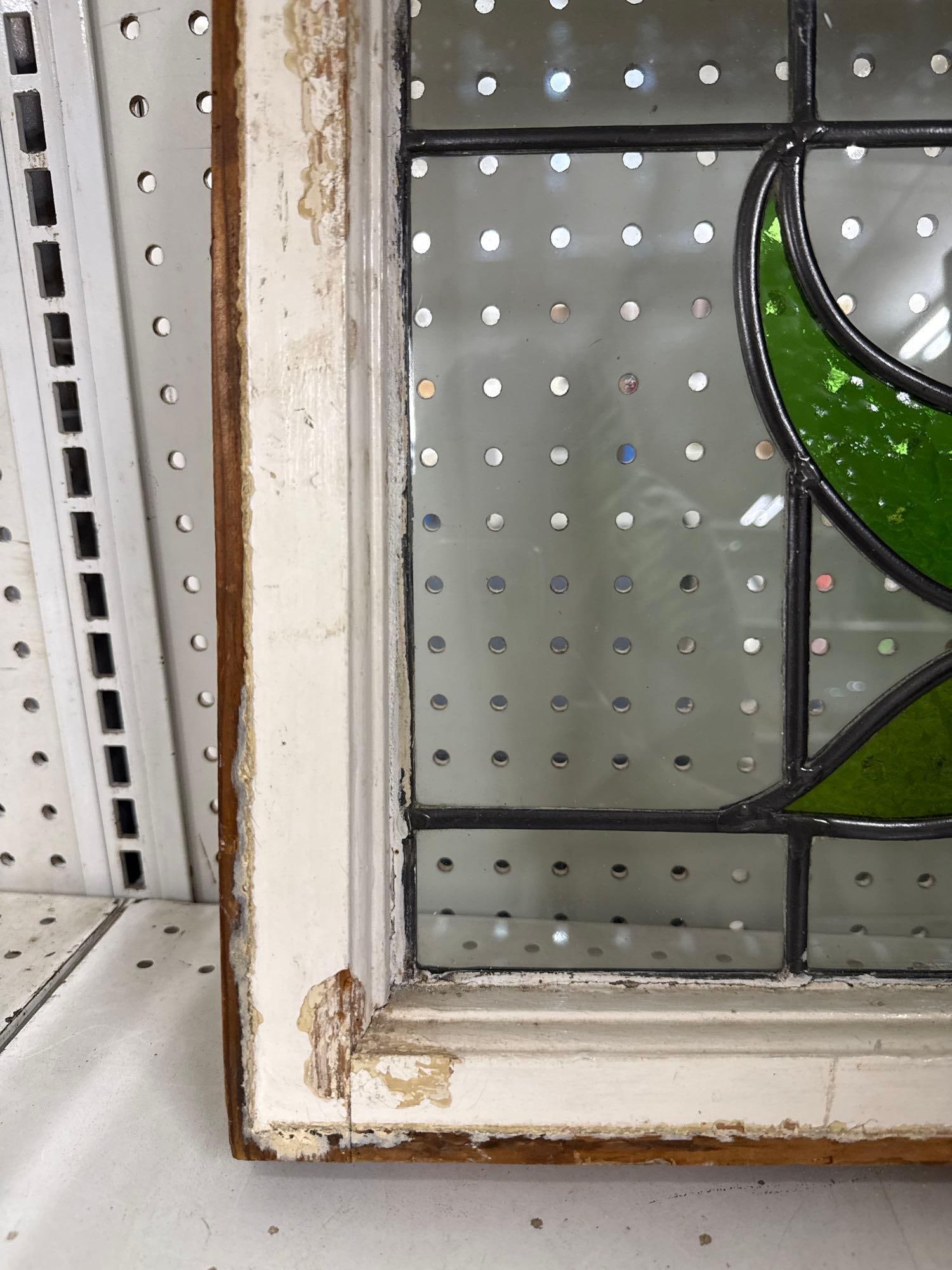 vintage leaded Stained glass frame - 3