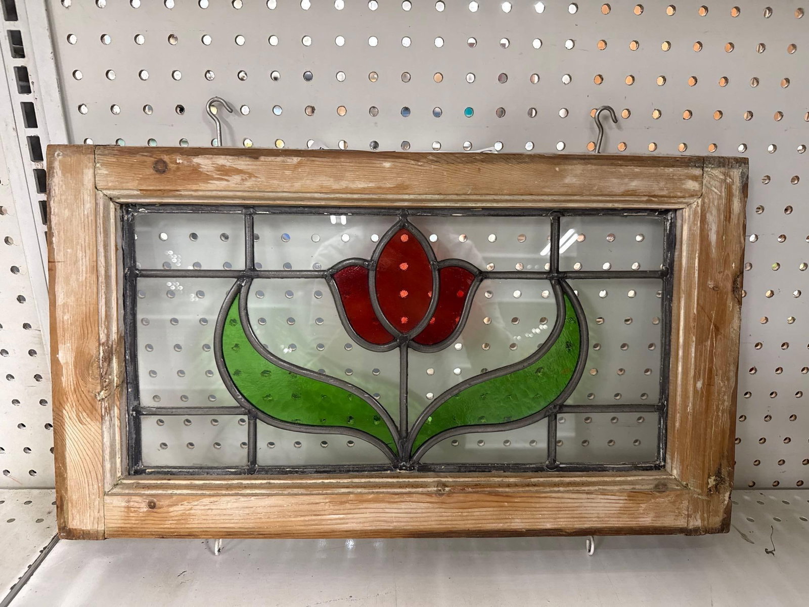 vintage leaded stained glass window - 2