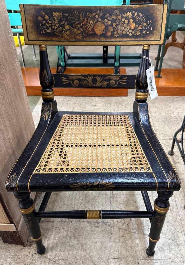 stenciled Hitchcock style chair: 18 x 19 x 30 1/2 tall