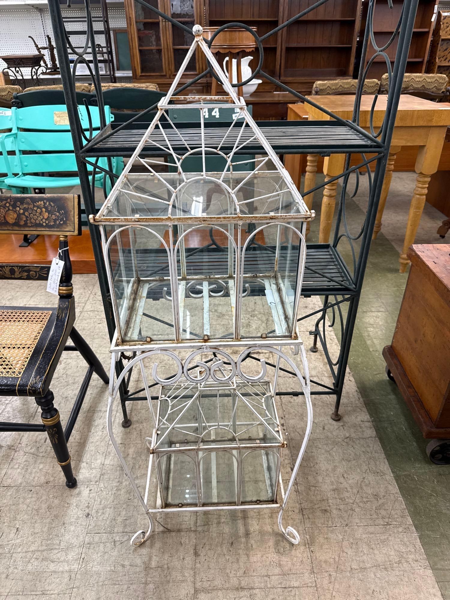 two wrought iron terrarium 1 base - 2