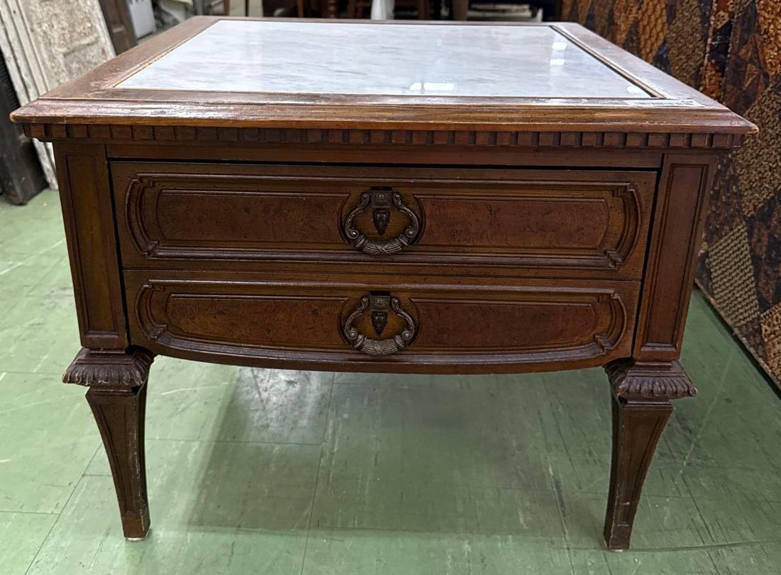 One drawer side table with marble top (1 of 4)