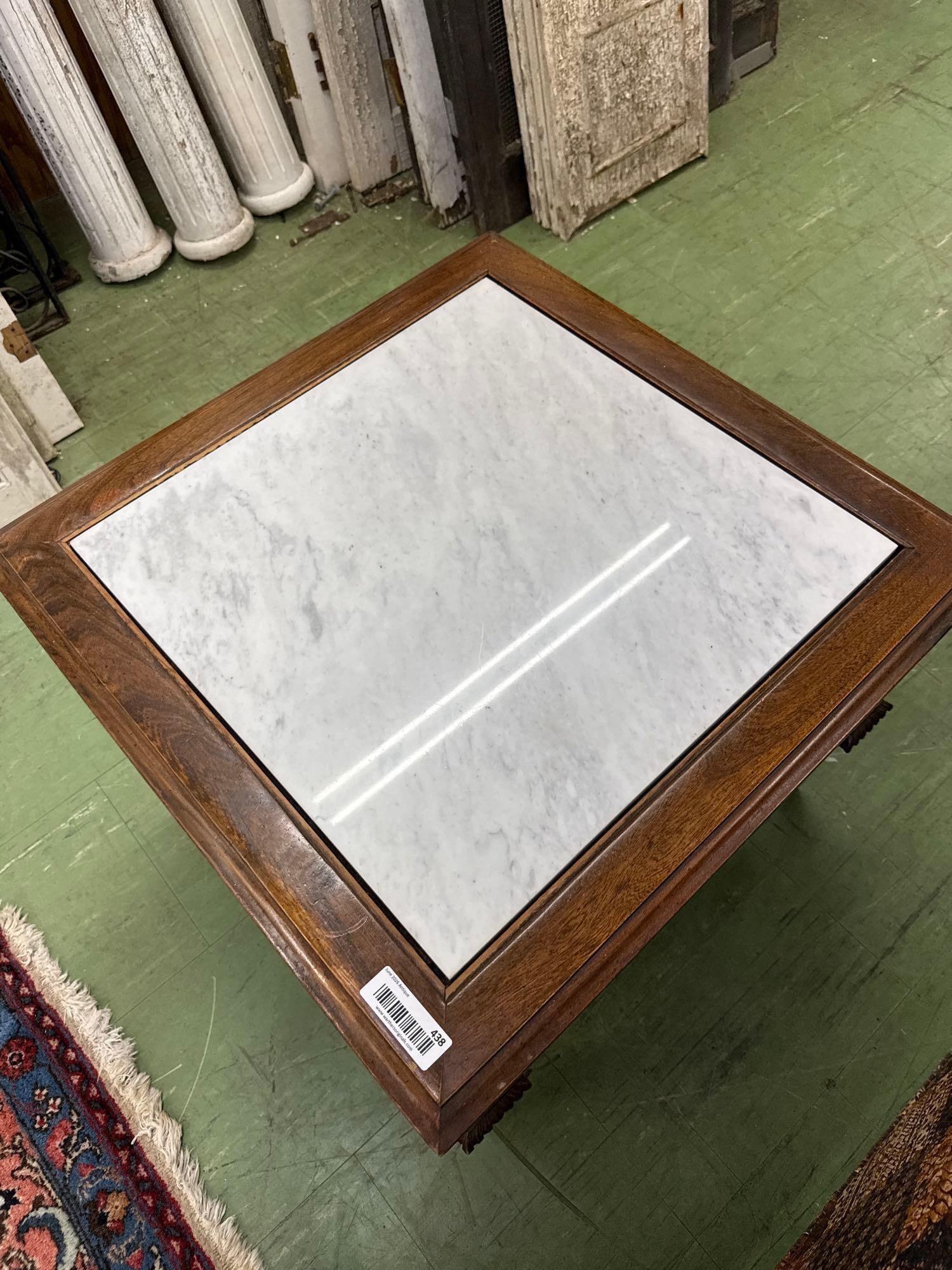 One drawer side table with marble top - 3