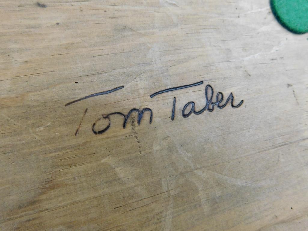 1984 Woodendare Inc Carved Duck Decoy - Signed Tom Taber - 8" x 21" x 6.5" - 8