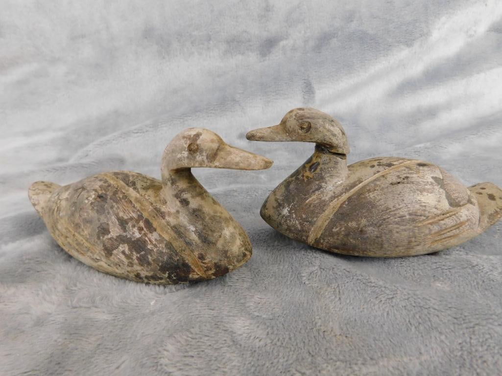 Ironwood Carved Ducks - 1 Large - 2 Small - Large 4.25" x 10" x 4" - 5