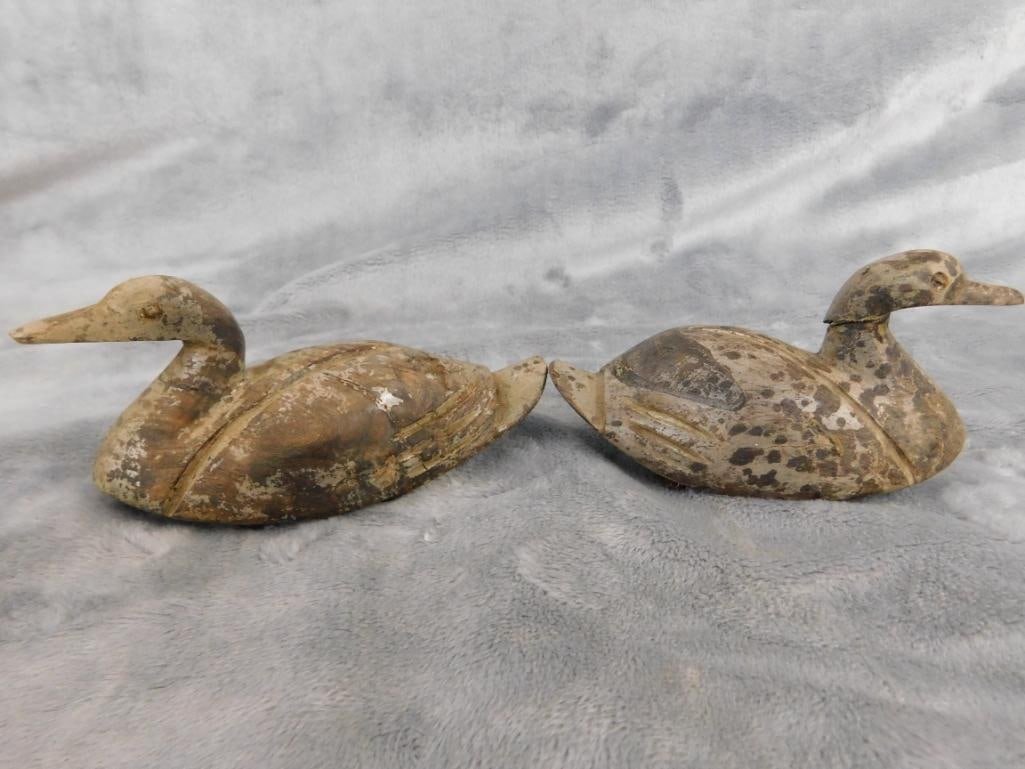 Ironwood Carved Ducks - 1 Large - 2 Small - Large 4.25" x 10" x 4" - 6