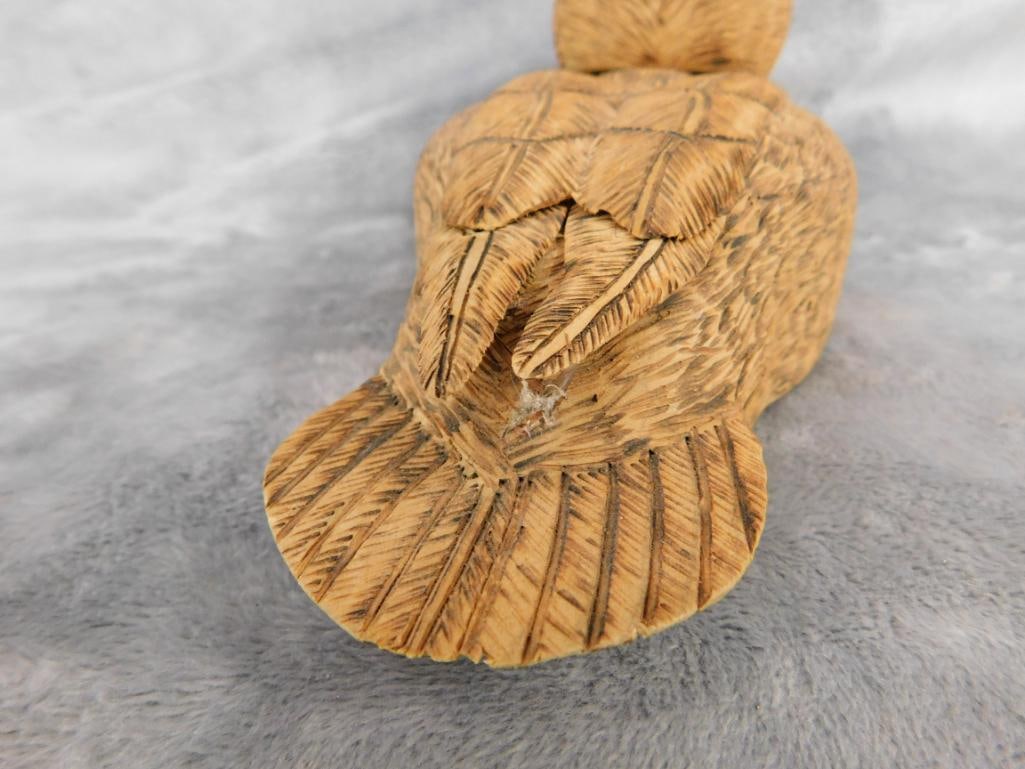 1987 Carved Duck - Signed E.C.C. - 3.75" x 8" x 3.75" - 4