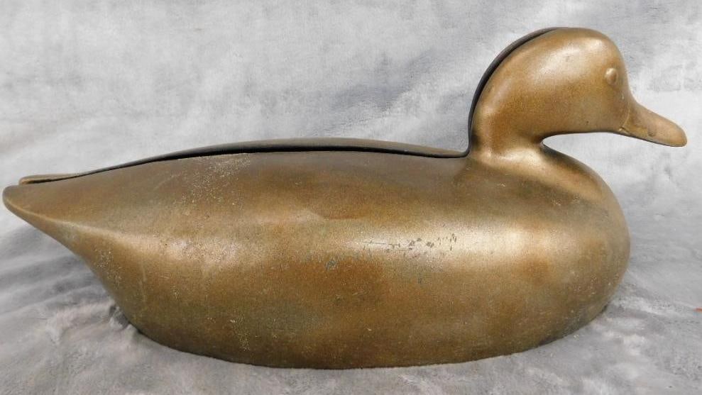 Vintage Cast Metal Duck - Currently 2 Pieces - 6" x 14.5" x 6.5": See Photos For Condition and Details