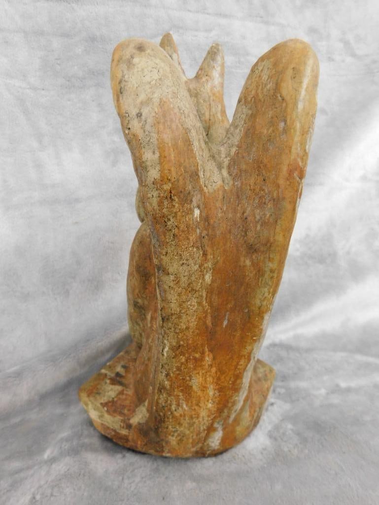 Vintage Carved Stone Gargoyle Figure - 10.25" x 6" x 7" - 5