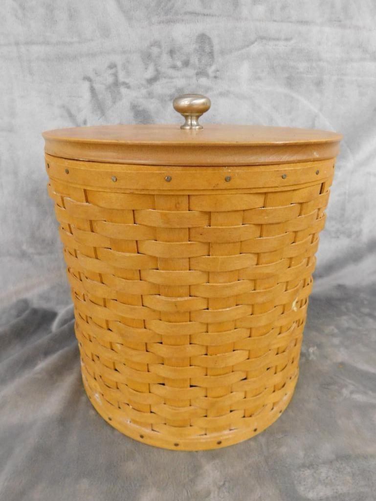 Group of 3 Longaberger Basket Items - Large Canister 10" x 9.25" Small Canister 8.5" x 7" - 3