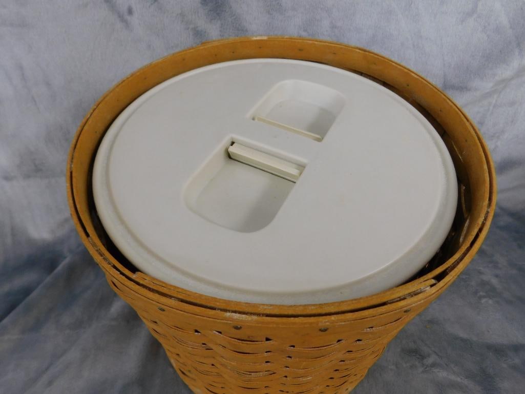 Group of 3 Longaberger Basket Items - Large Canister 10" x 9.25" Small Canister 8.5" x 7" - 4