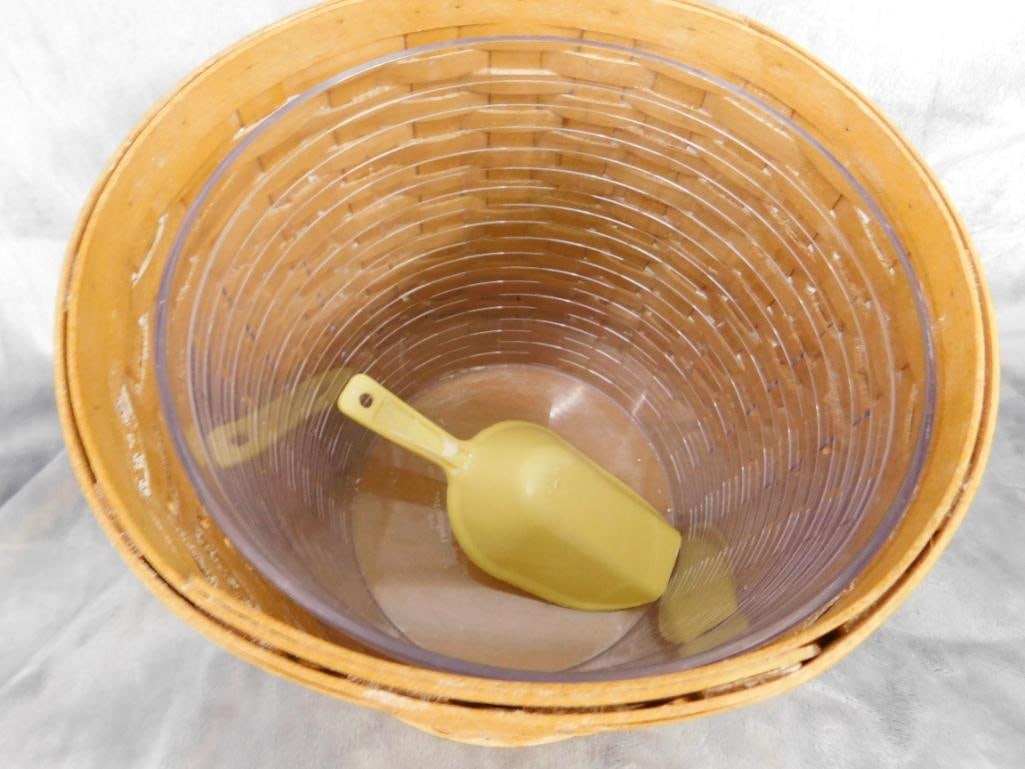 Group of 3 Longaberger Basket Items - Large Canister 10" x 9.25" Small Canister 8.5" x 7" - 5