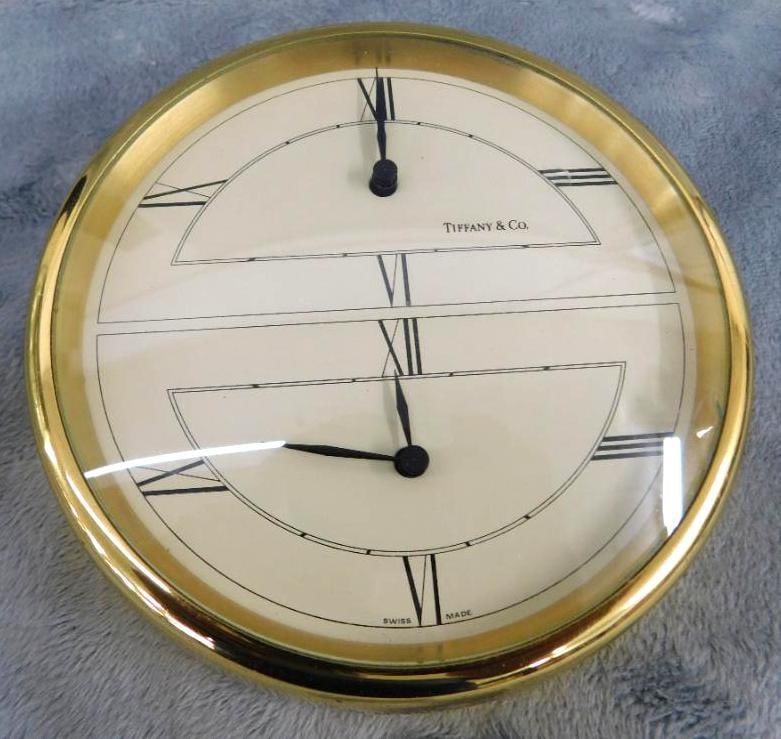 1988 Tiffany and Co. Desktop Paperweight Clock - 1.5" x 4.5": Engraved - See Photos For Condition and Details