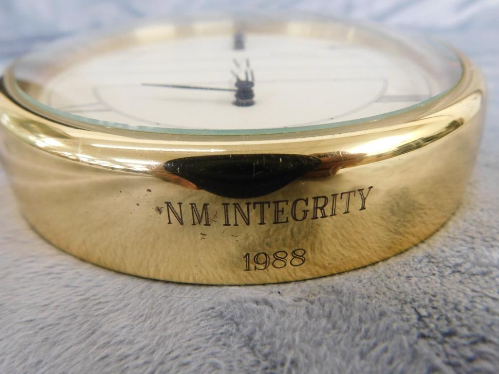 1988 Tiffany and Co. Desktop Paperweight Clock - 1.5" x 4.5" - 3