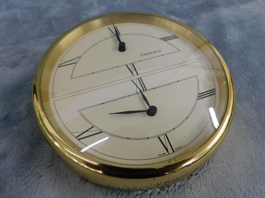 1988 Tiffany and Co. Desktop Paperweight Clock - 1.5" x 4.5" - 6