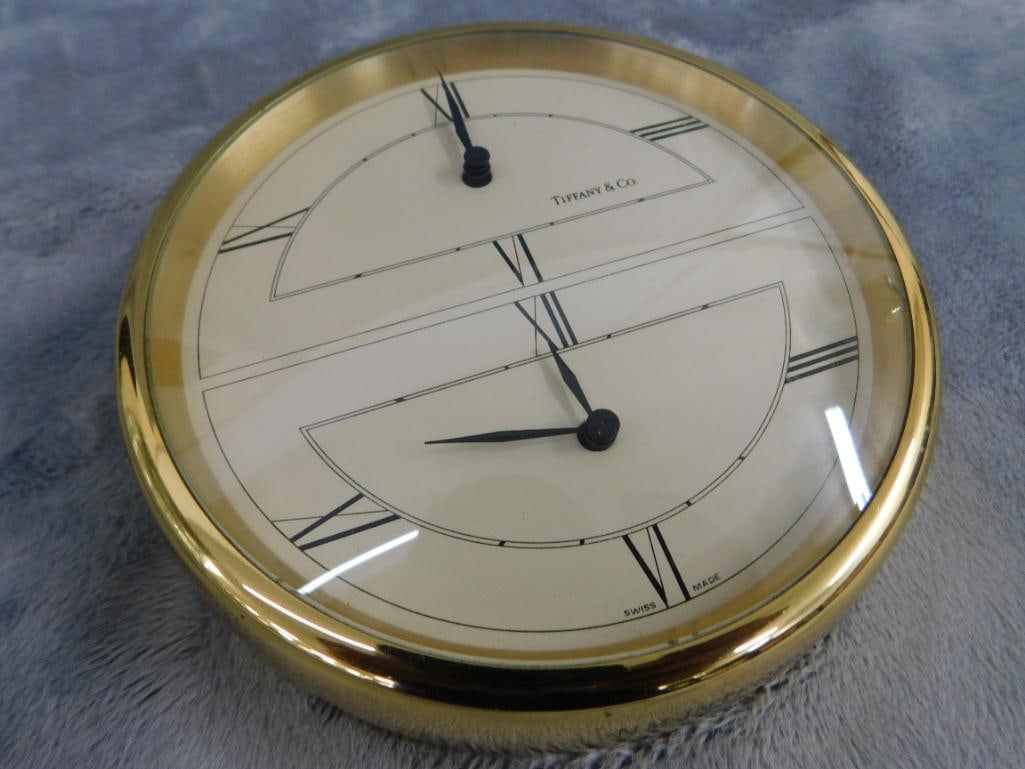 1988 Tiffany and Co. Desktop Paperweight Clock - 1.5" x 4.5" - 7