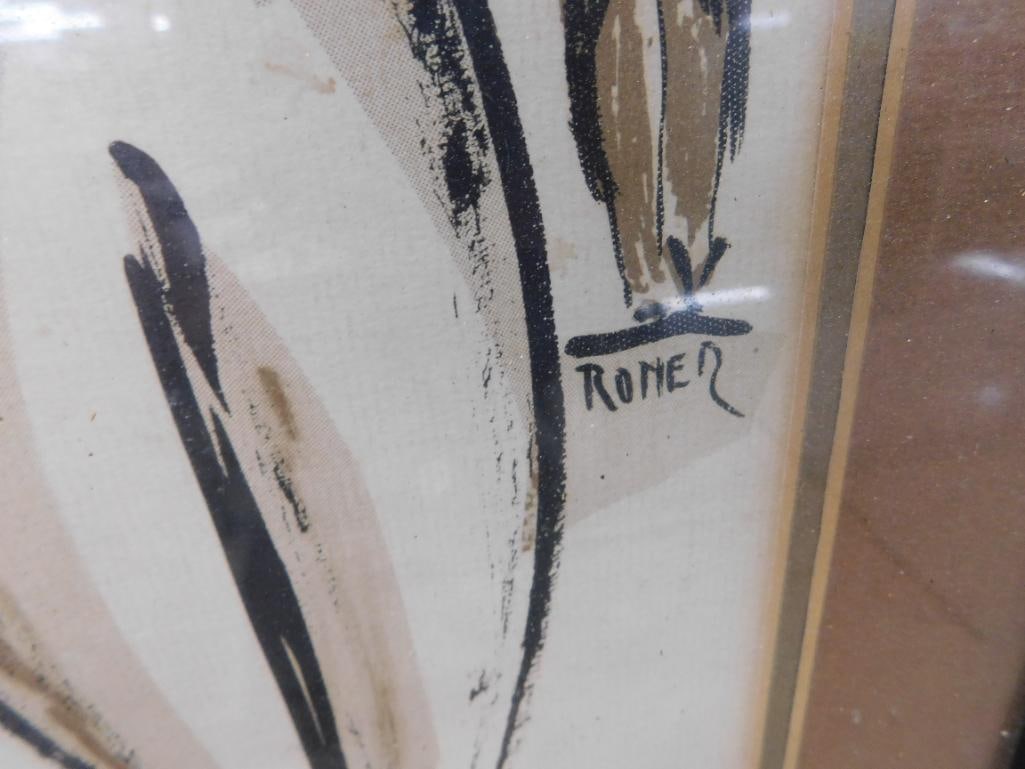Pair of Vintage Original Art - Musicians - Signed Roner - Each 22" x 11" - 5