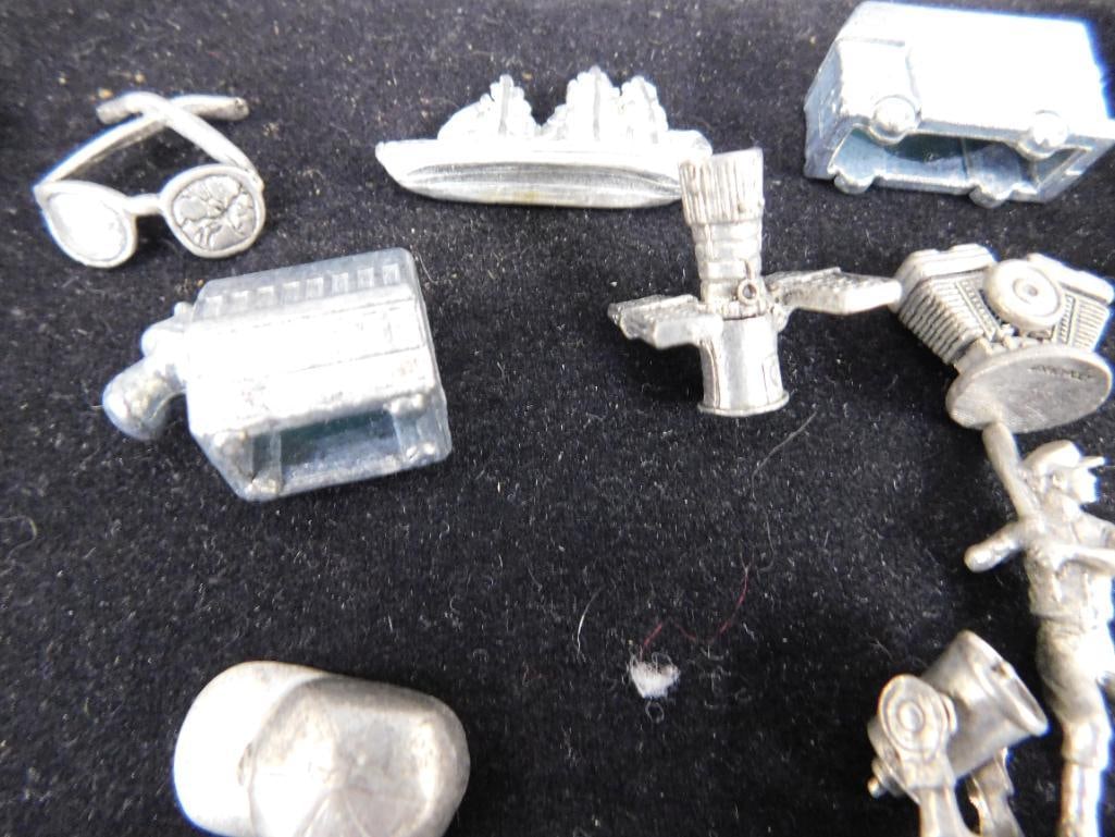 Tray Lot of Pewter "Game Pieces" - Over 50 Pieces - 3